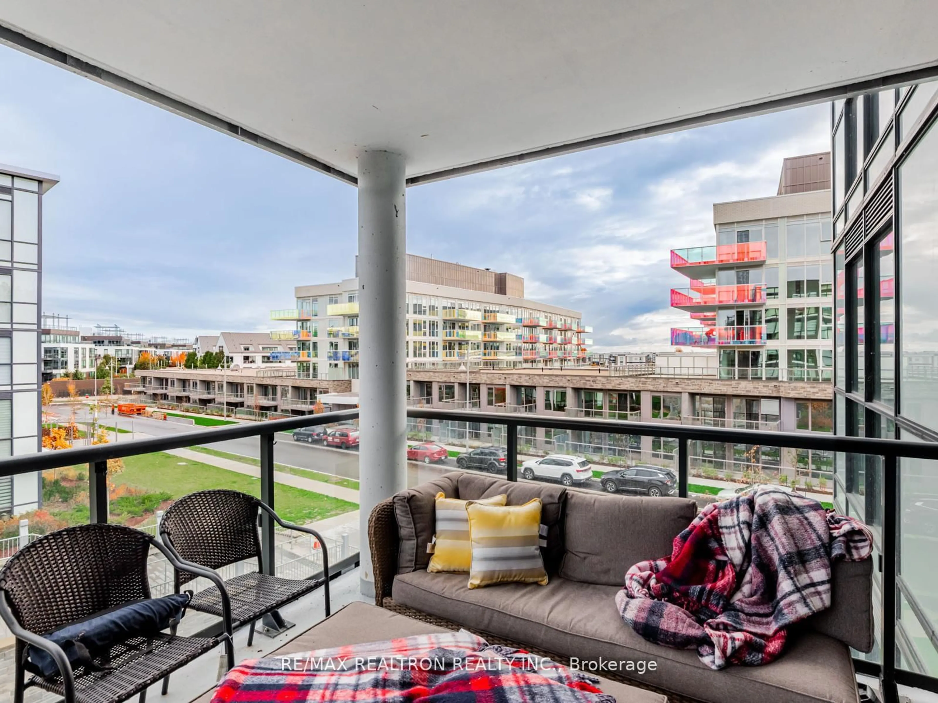 Balcony in the apartment, city buildings view from balcony for 415 Sea Ray Ave #236, Innisfil Ontario L9S 0M3