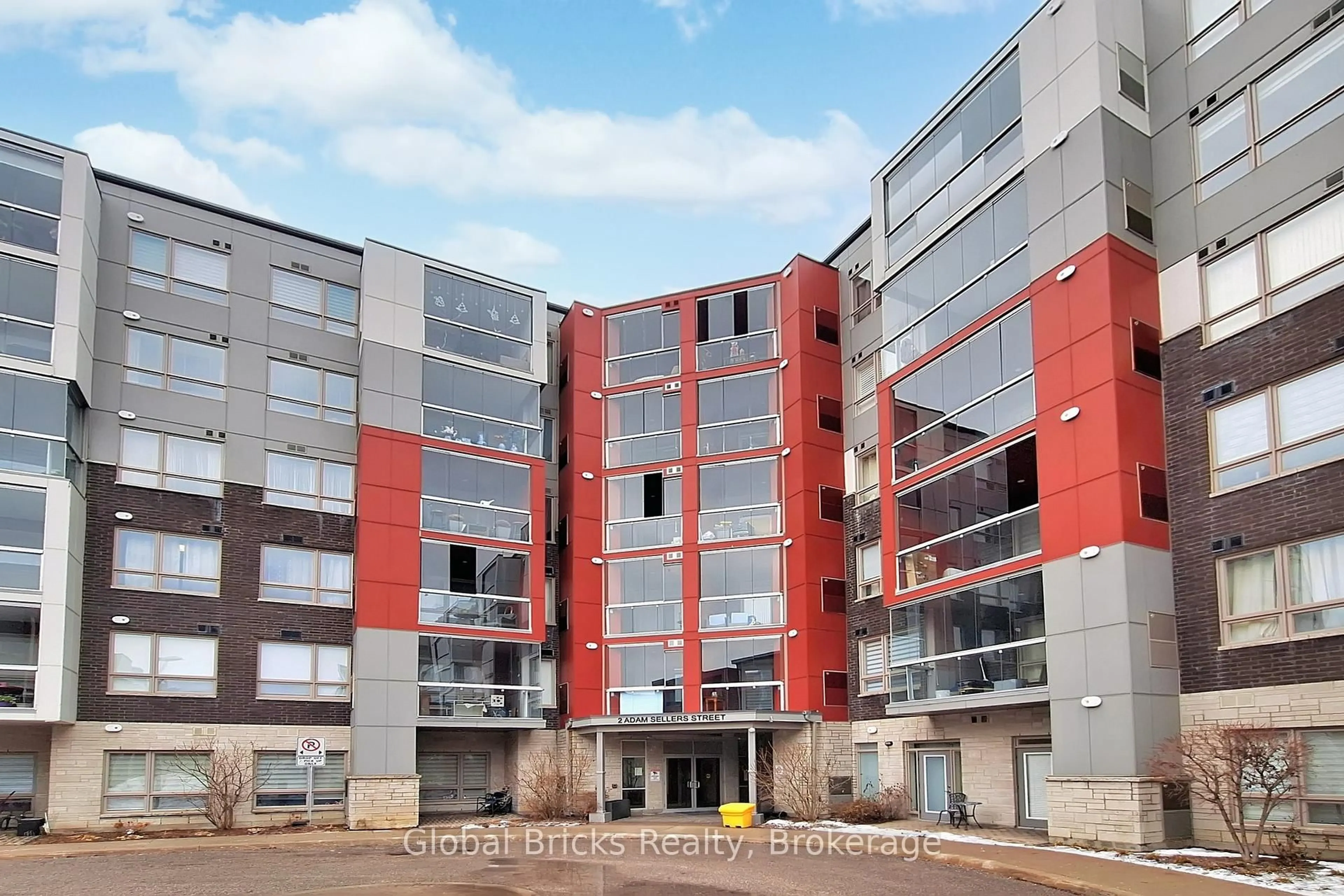 A pic from outside/outdoor area/front of a property/back of a property/a pic from drone, building for 2 Adam Sellers St #218, Markham Ontario L6B 1P2