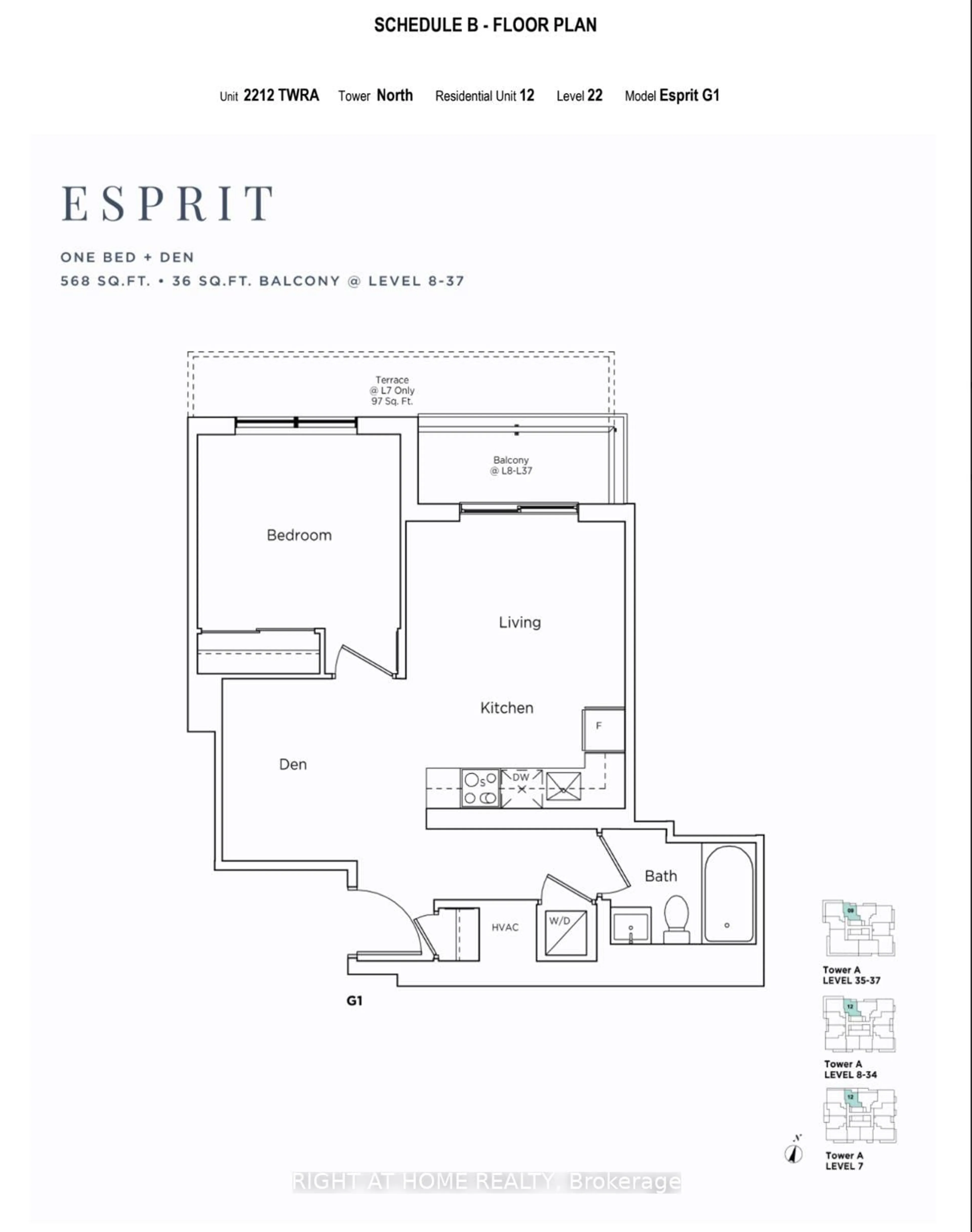 Floor plan for 2851 Highway 7 #2212, Vaughan Ontario L4K 1W2