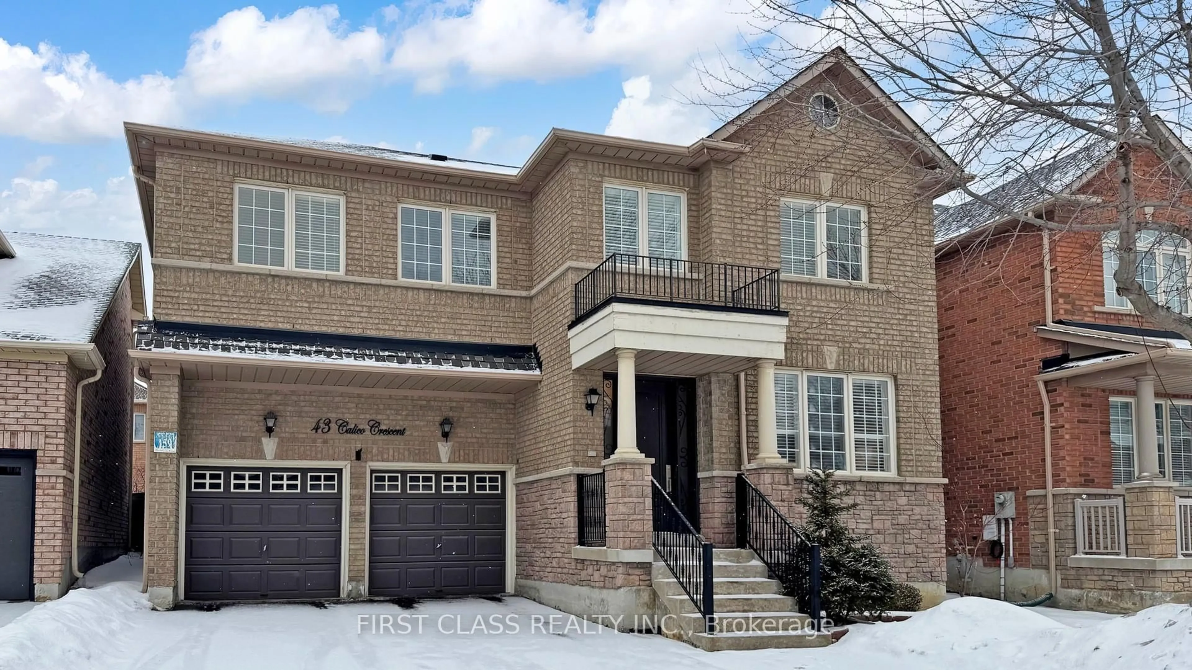 Home with brick exterior material, street for 43 Calico Cres, Markham Ontario L6C 3A4