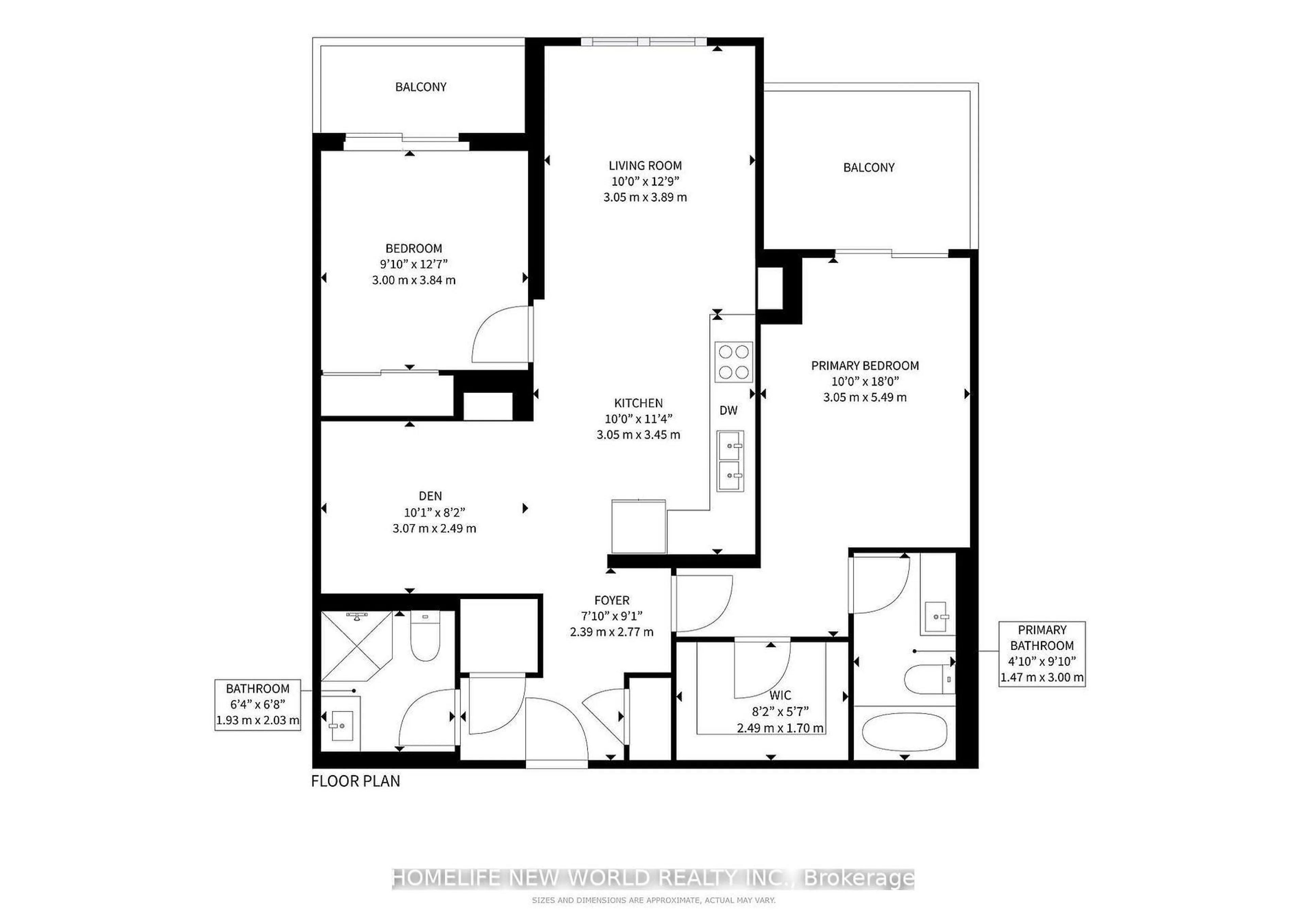 Floor plan for 25 Water Walk Dr #PH15, Markham Ontario L3P 1N3