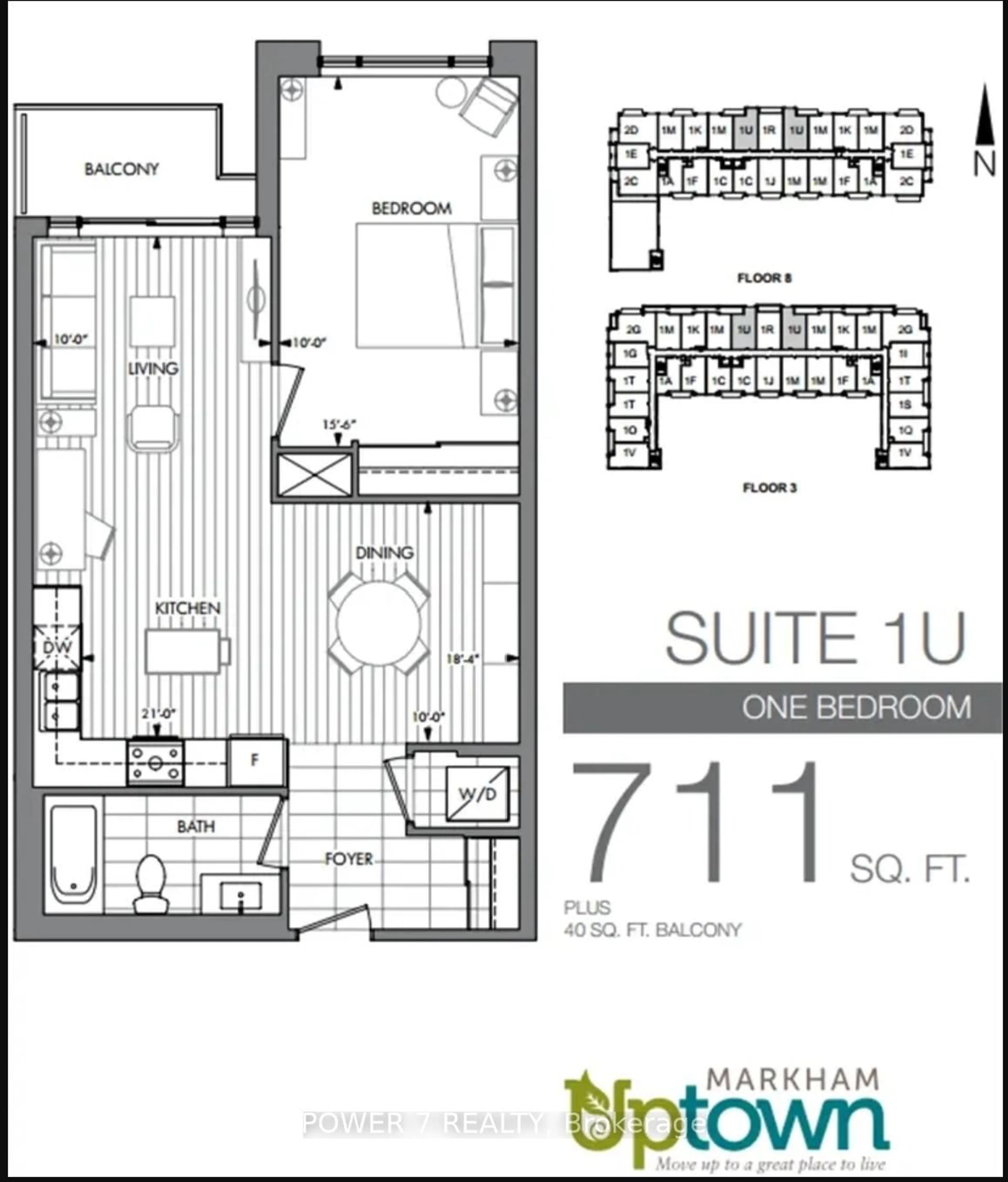 Floor plan for 28 Uptown Dr #718, Markham Ontario L3R 5M8