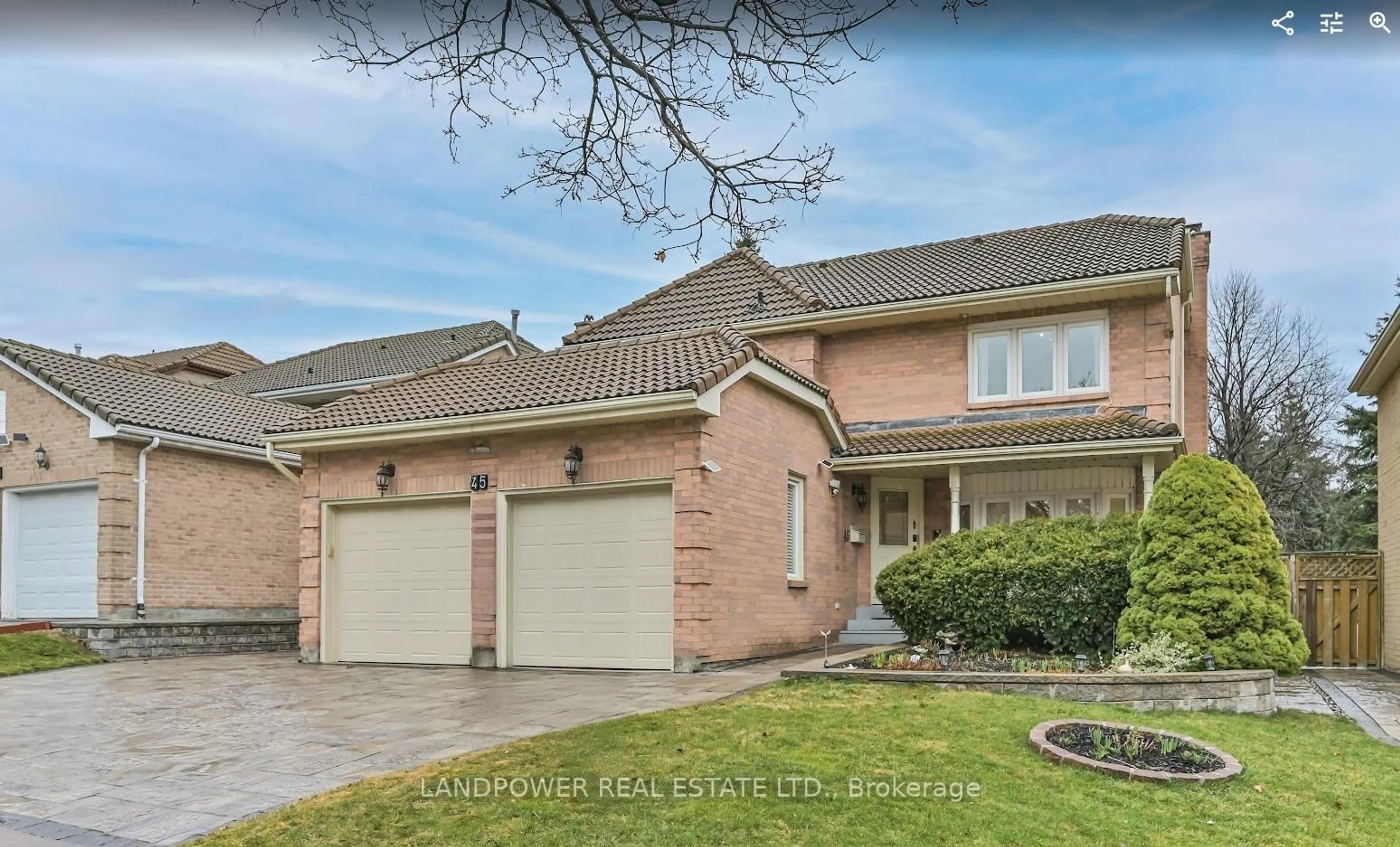 Home with brick exterior material, street for 45 Hollingham Rd, Markham Ontario L3R 7X6