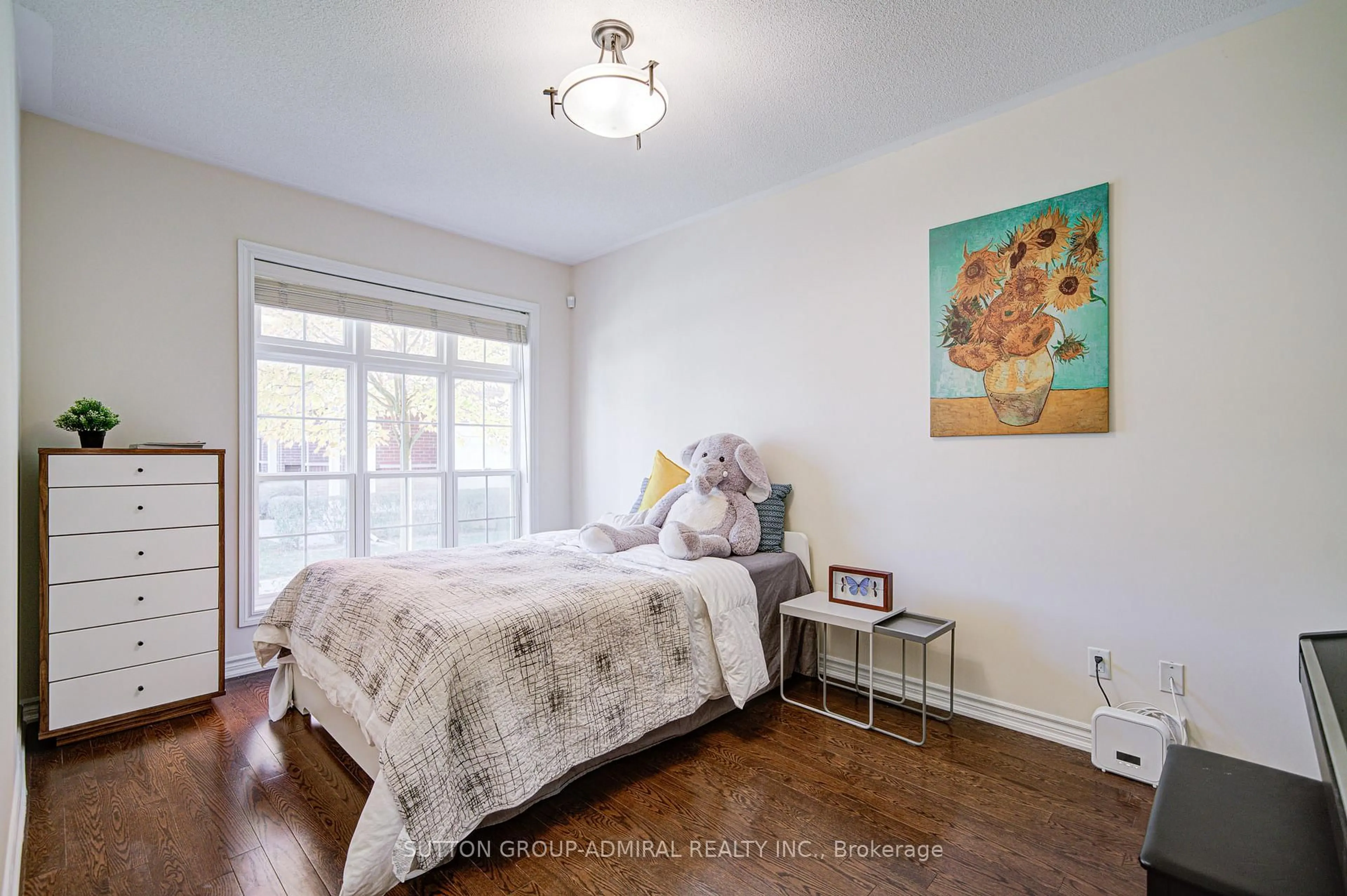 Bedroom with bed, wood/laminate floor for 9 Vandaam Lane, Markham Ontario L6C 0P1