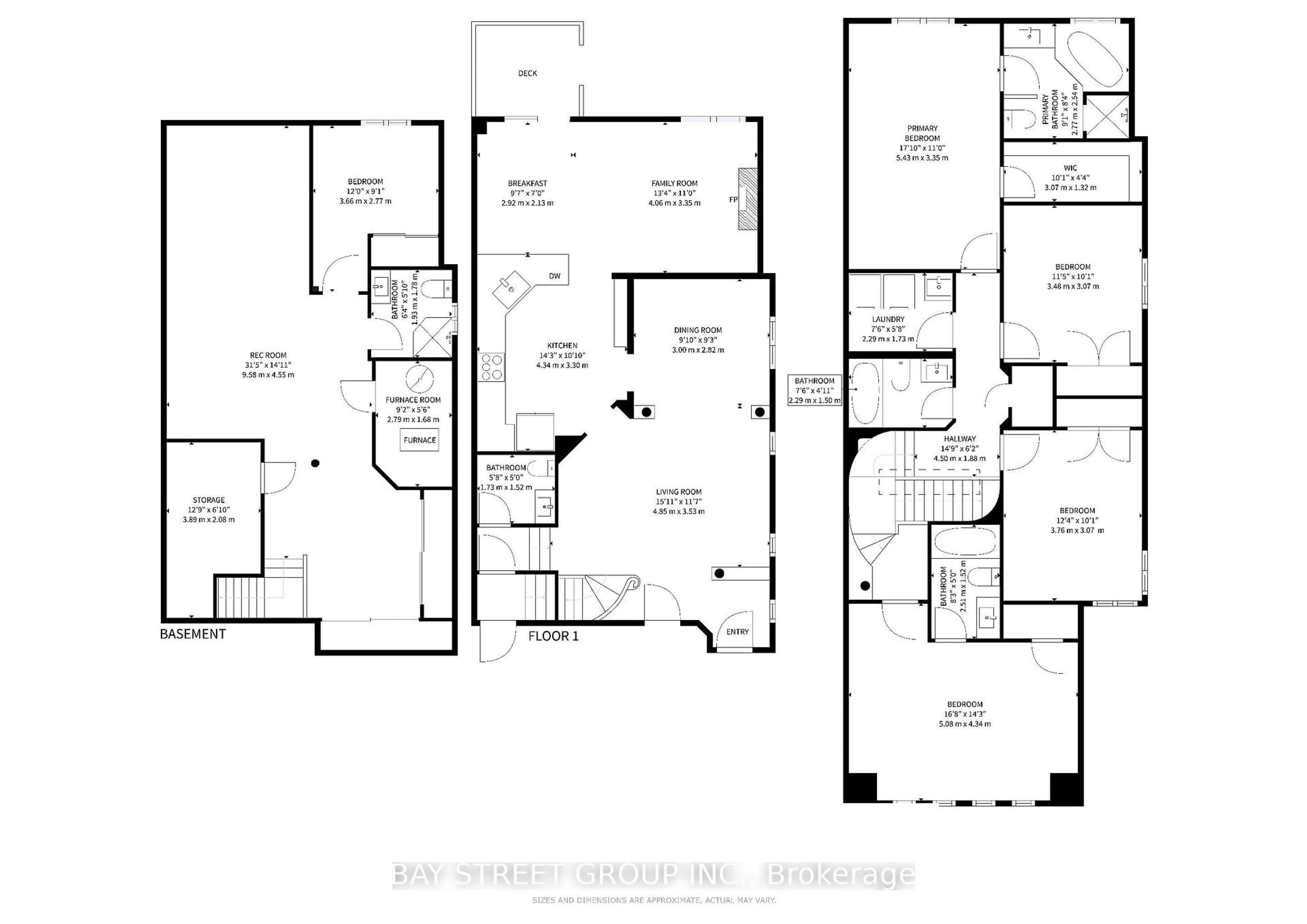 Floor plan for 15 Futura Ave, Richmond Hill Ontario L4S 1V2