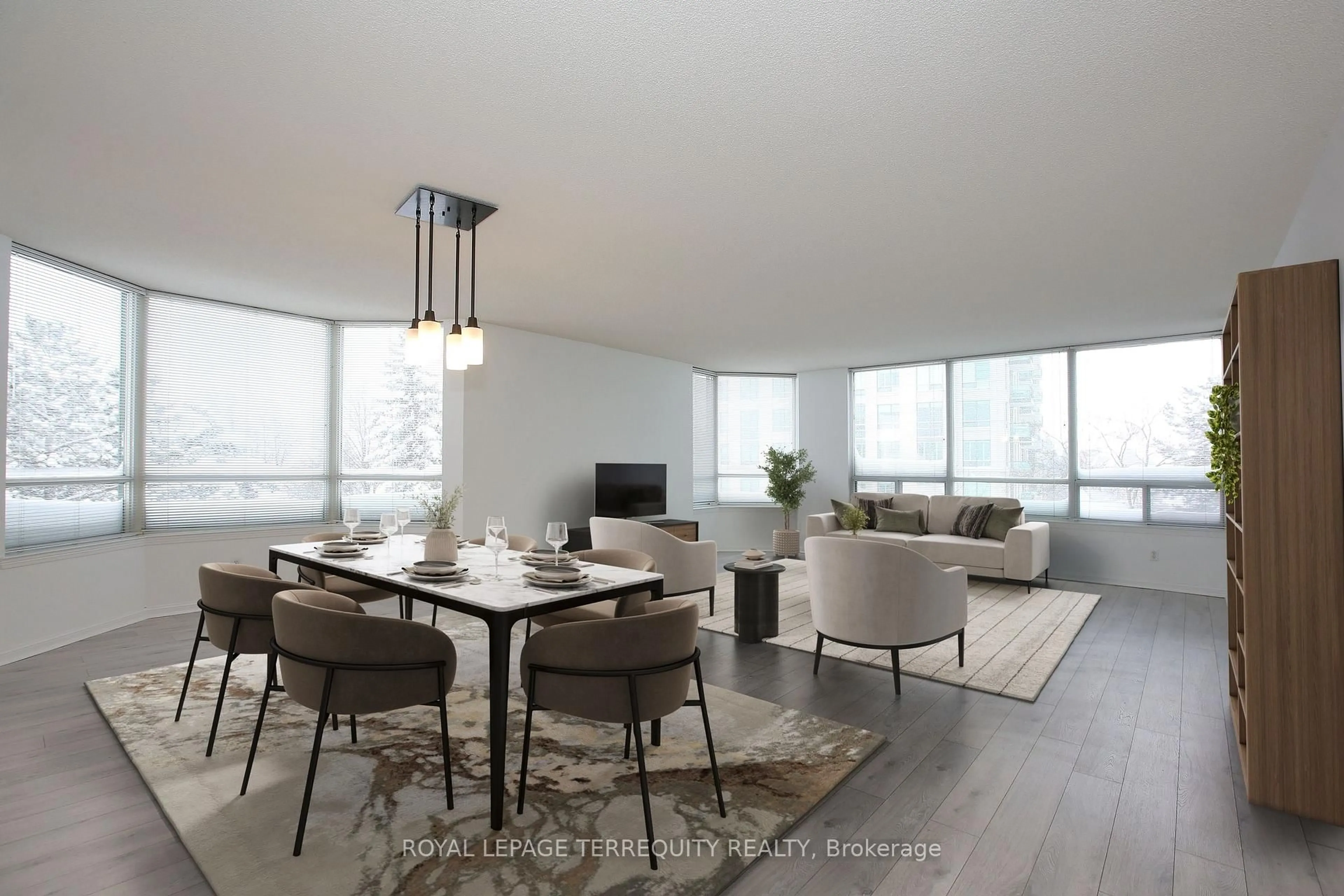 Living room with furniture, wood/laminate floor for 110 Promenade Circ #310, Vaughan Ontario L4J 7W8
