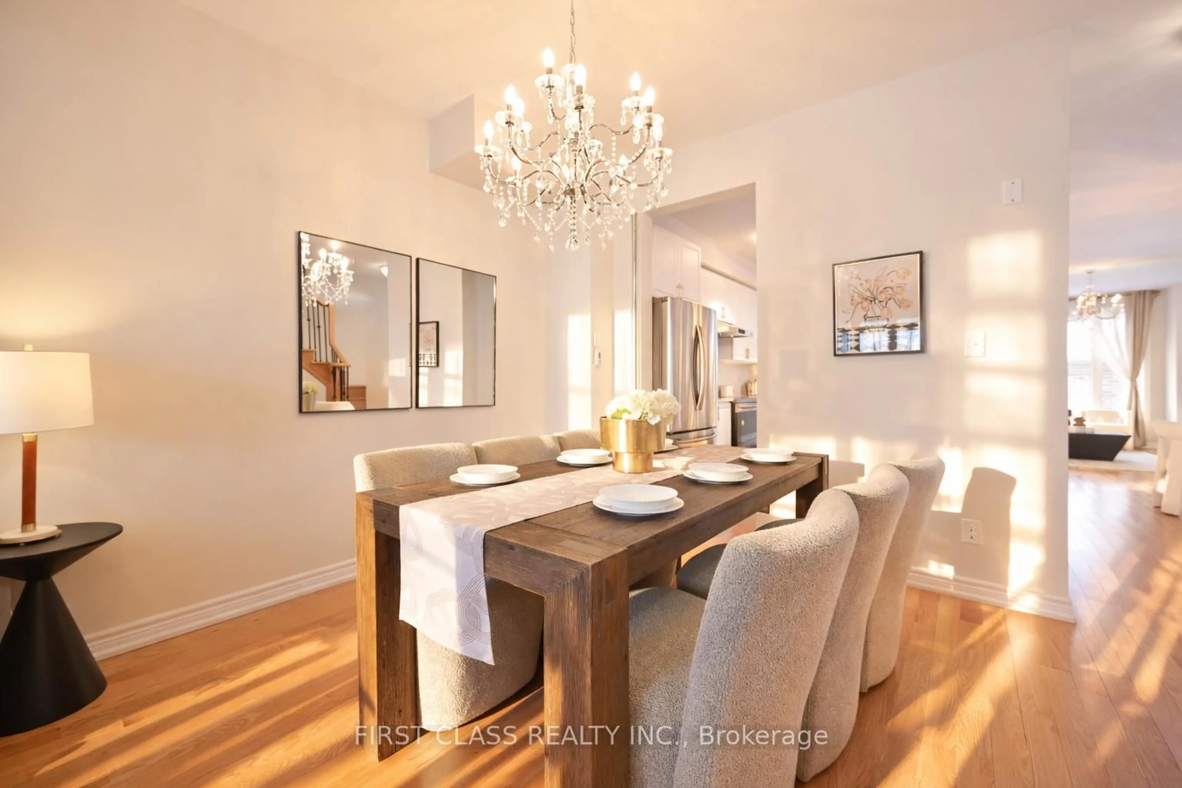 Dining room, wood/laminate floor for 8 Elphee Lane, Markham Ontario L6B 0Z5