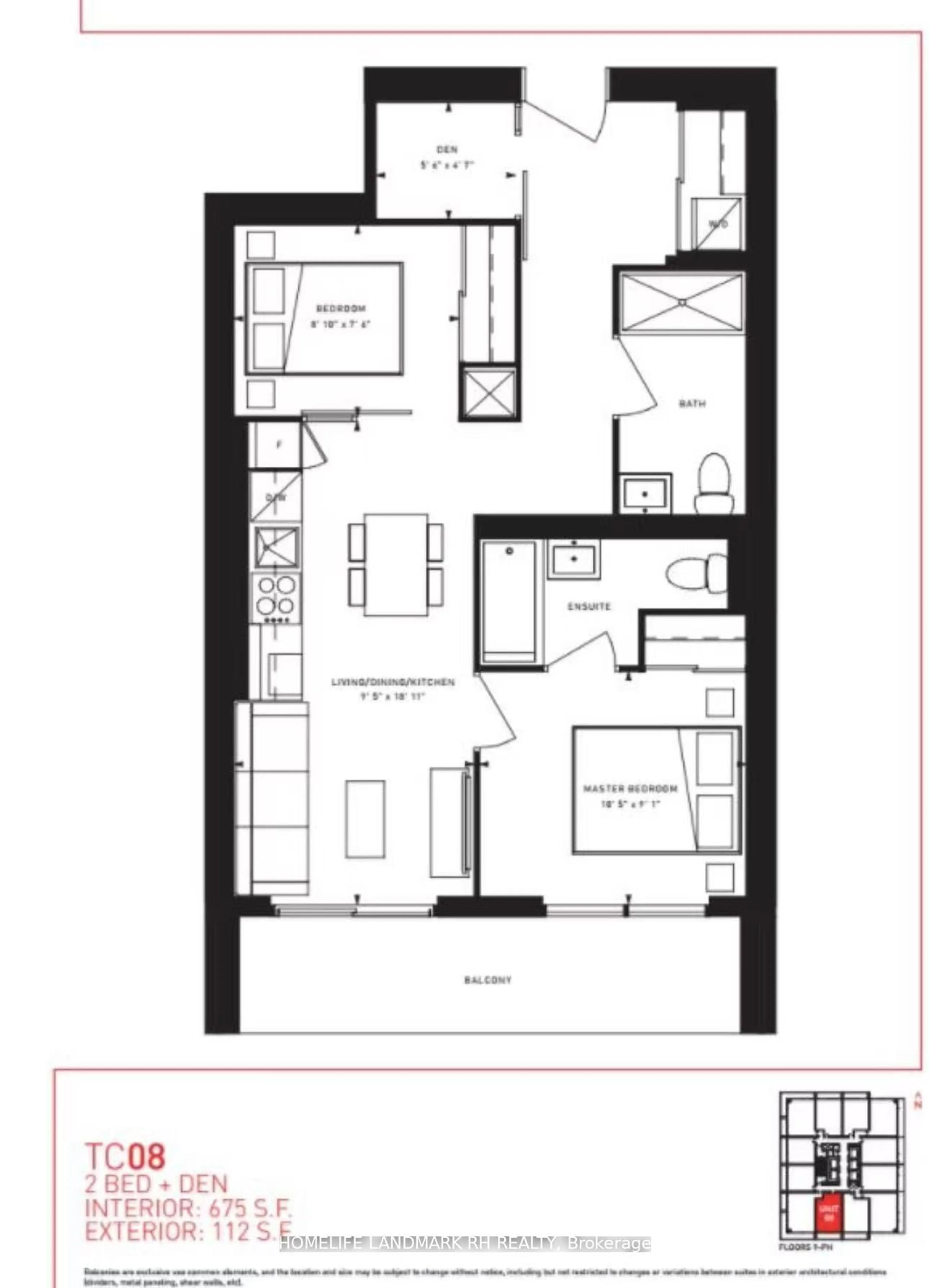 Floor plan for 950 Portage Pkwy #5608, Vaughan Ontario L4K 0J7