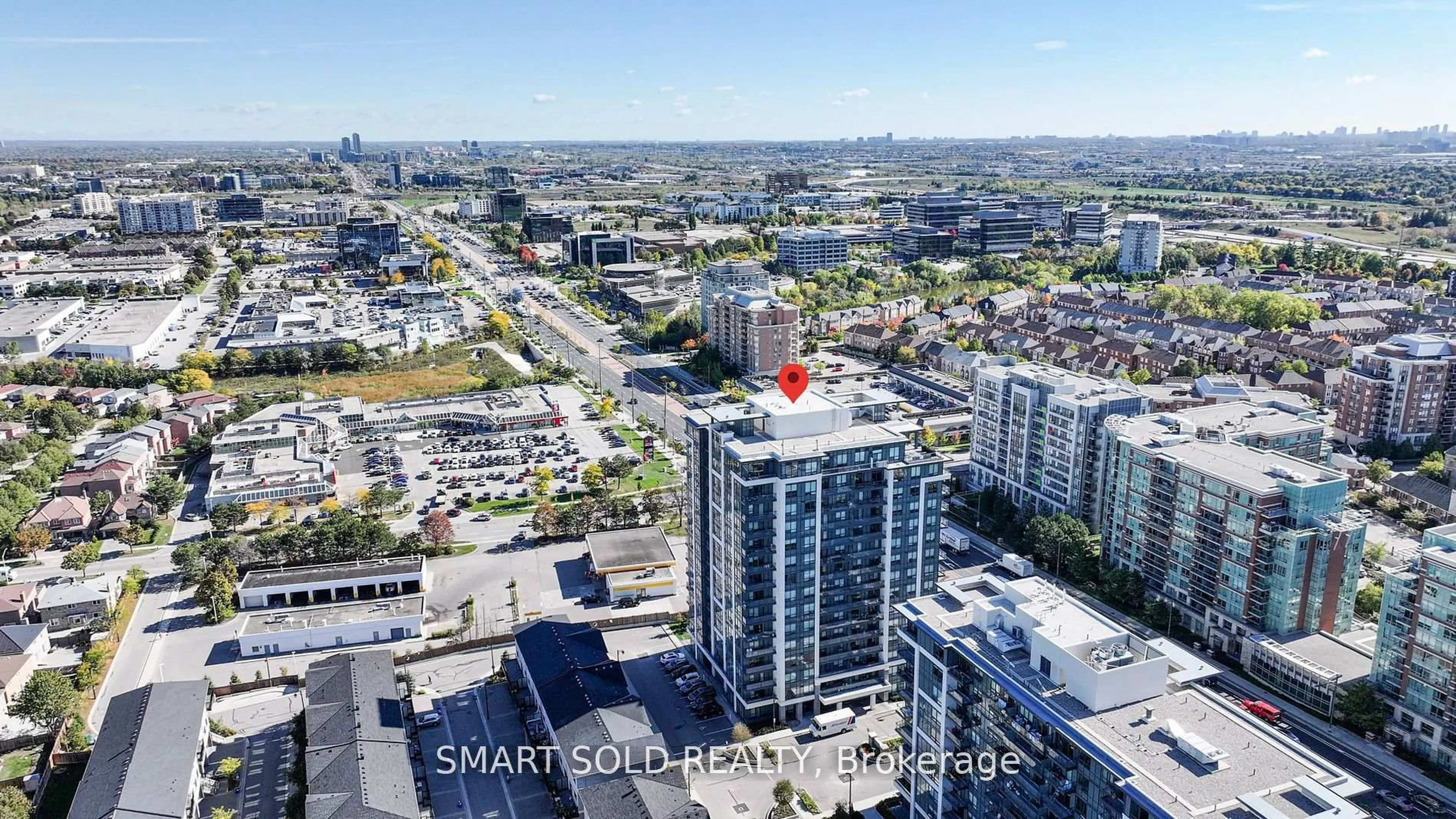 A pic from outside/outdoor area/front of a property/back of a property/a pic from drone, city buildings view from balcony for 398 Highway 7 #1012, Richmond Hill Ontario L4B 0G6