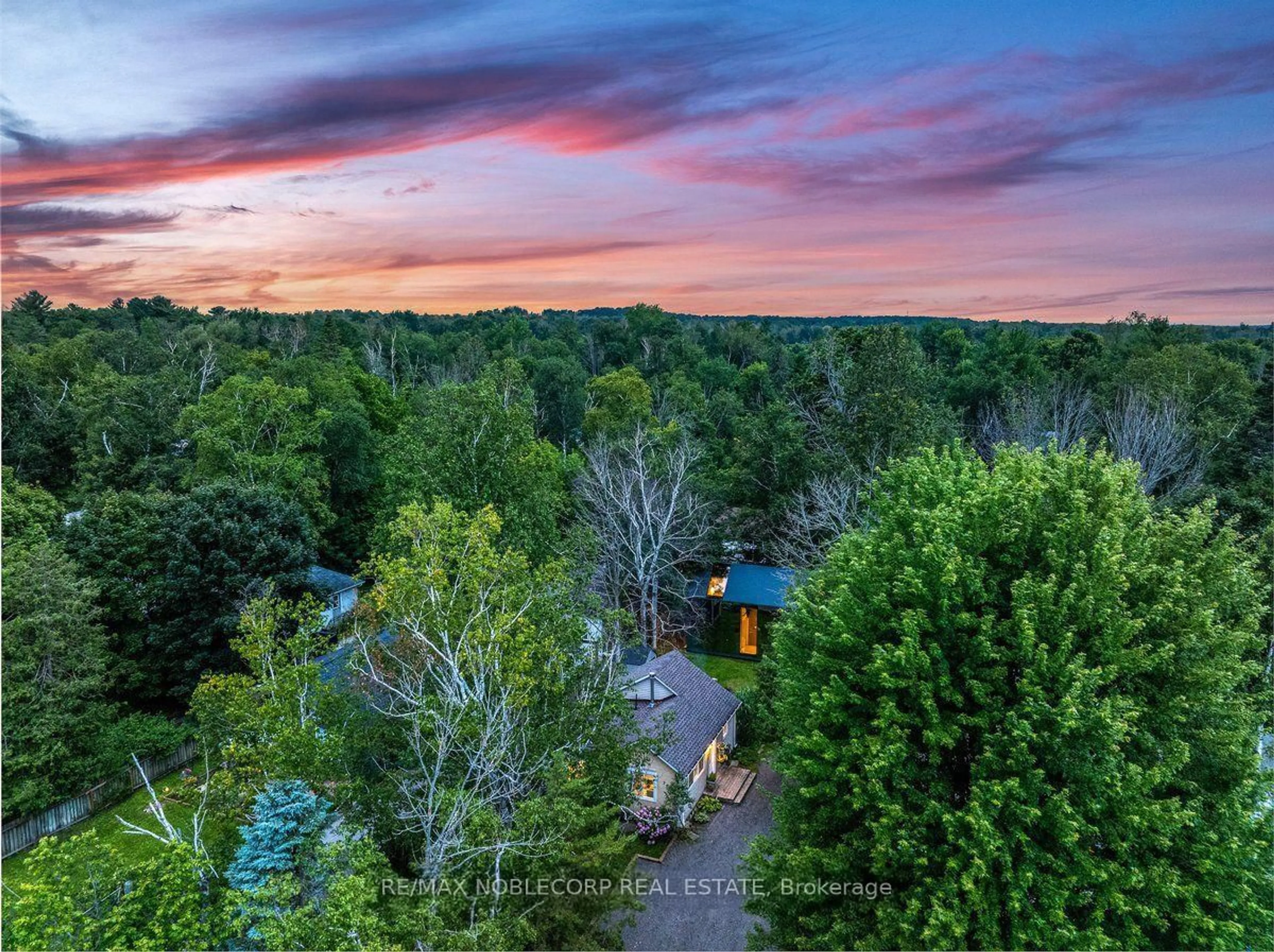 A pic from outside/outdoor area/front of a property/back of a property/a pic from drone, forest/trees view for 742 9th Line, Innisfil Ontario L9S 3Y6