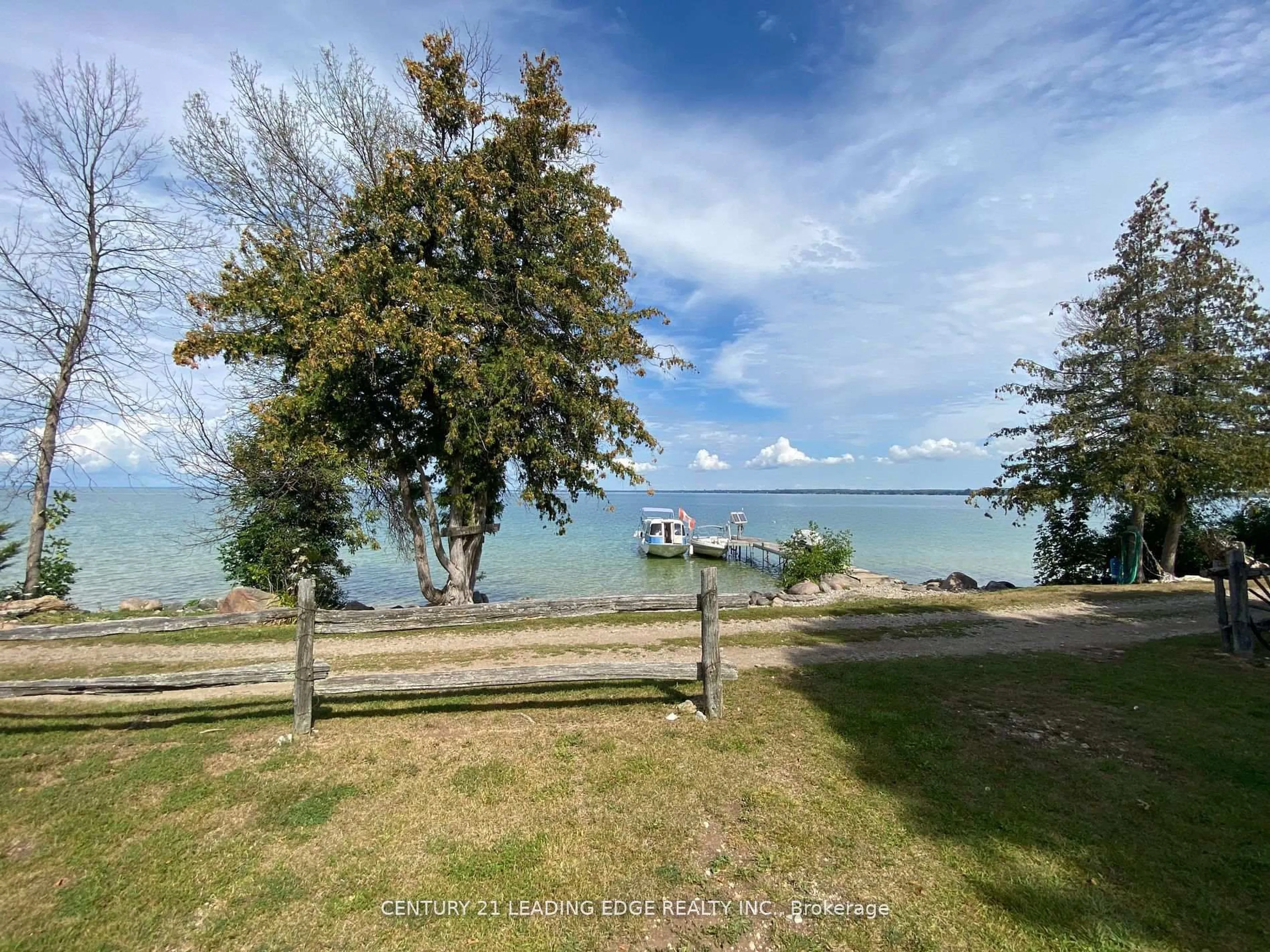 A pic from outside/outdoor area/front of a property/back of a property/a pic from drone, water/lake/river/ocean view for 40586B Shore Rd Allowance Rd, Brock Ontario L0K 1A0