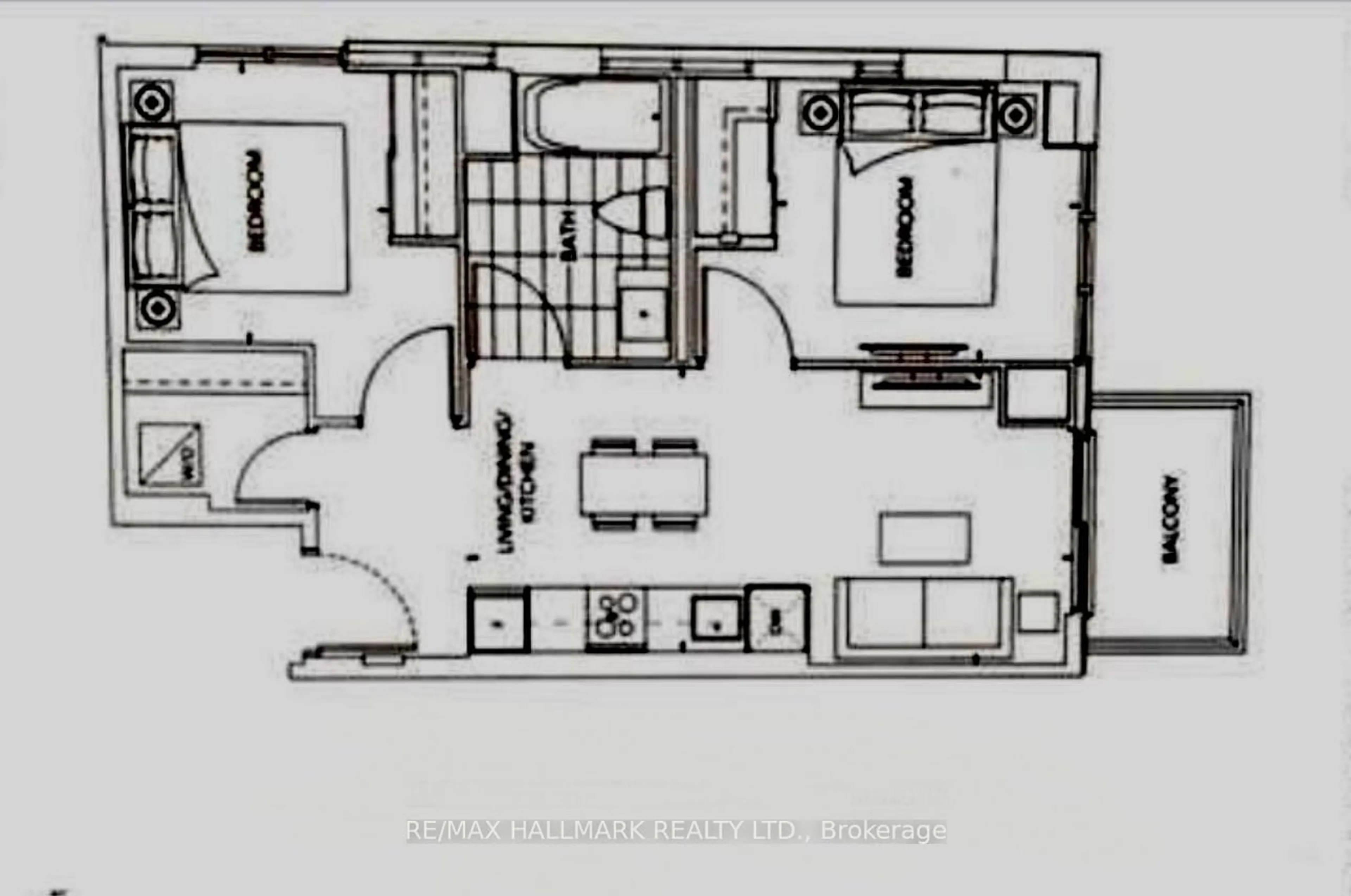 Floor plan for 60 Honeycrisp Cres #820, Vaughan Ontario L4K 0N5