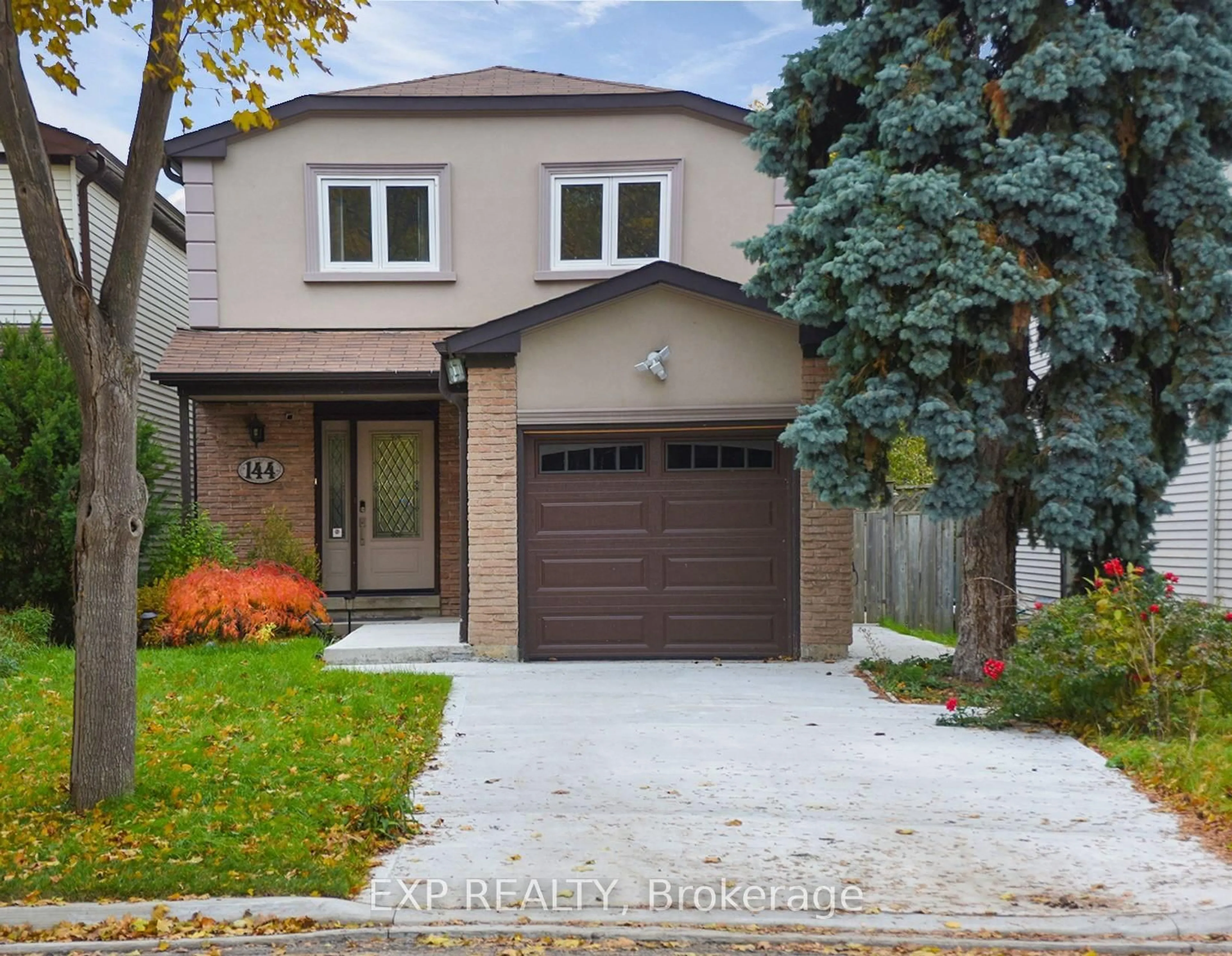 Home with brick exterior material, street for 144 Snowshoe Cres, Markham Ontario L3T 4M9