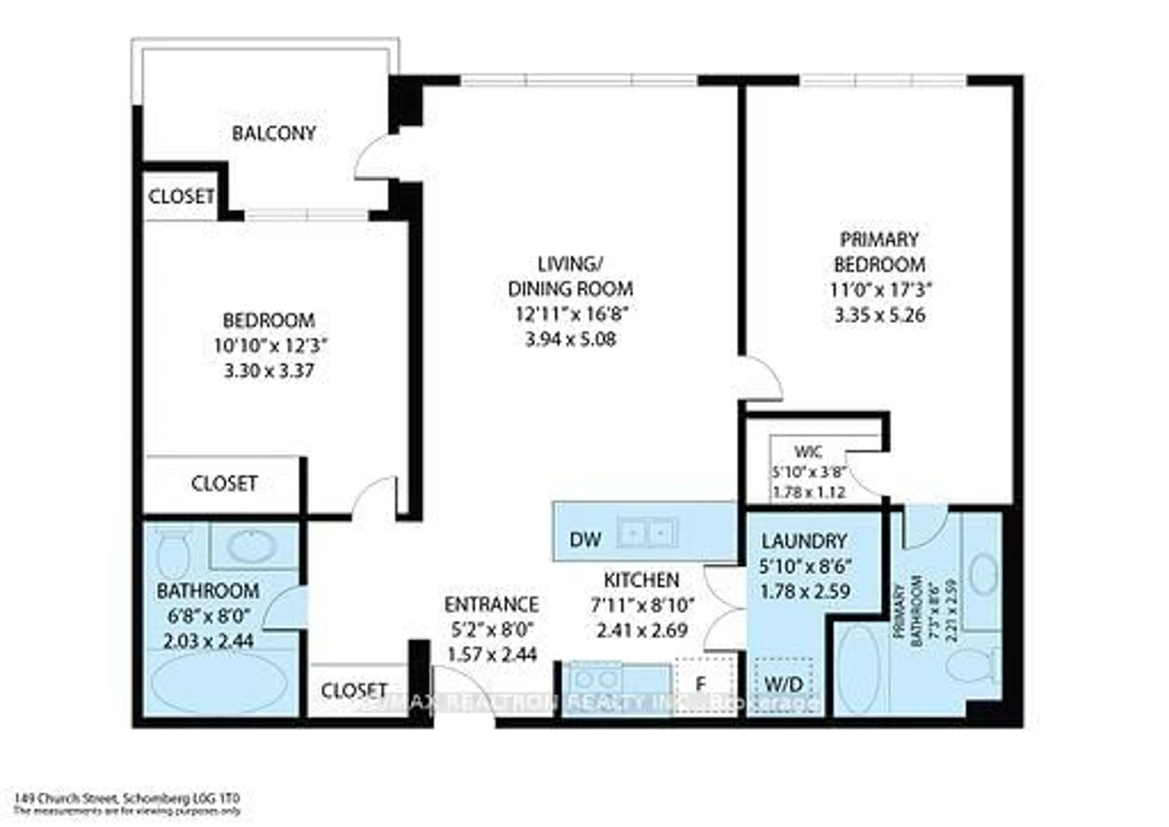 Floor plan for 149 Church St #402, King Ontario L0G 1T0