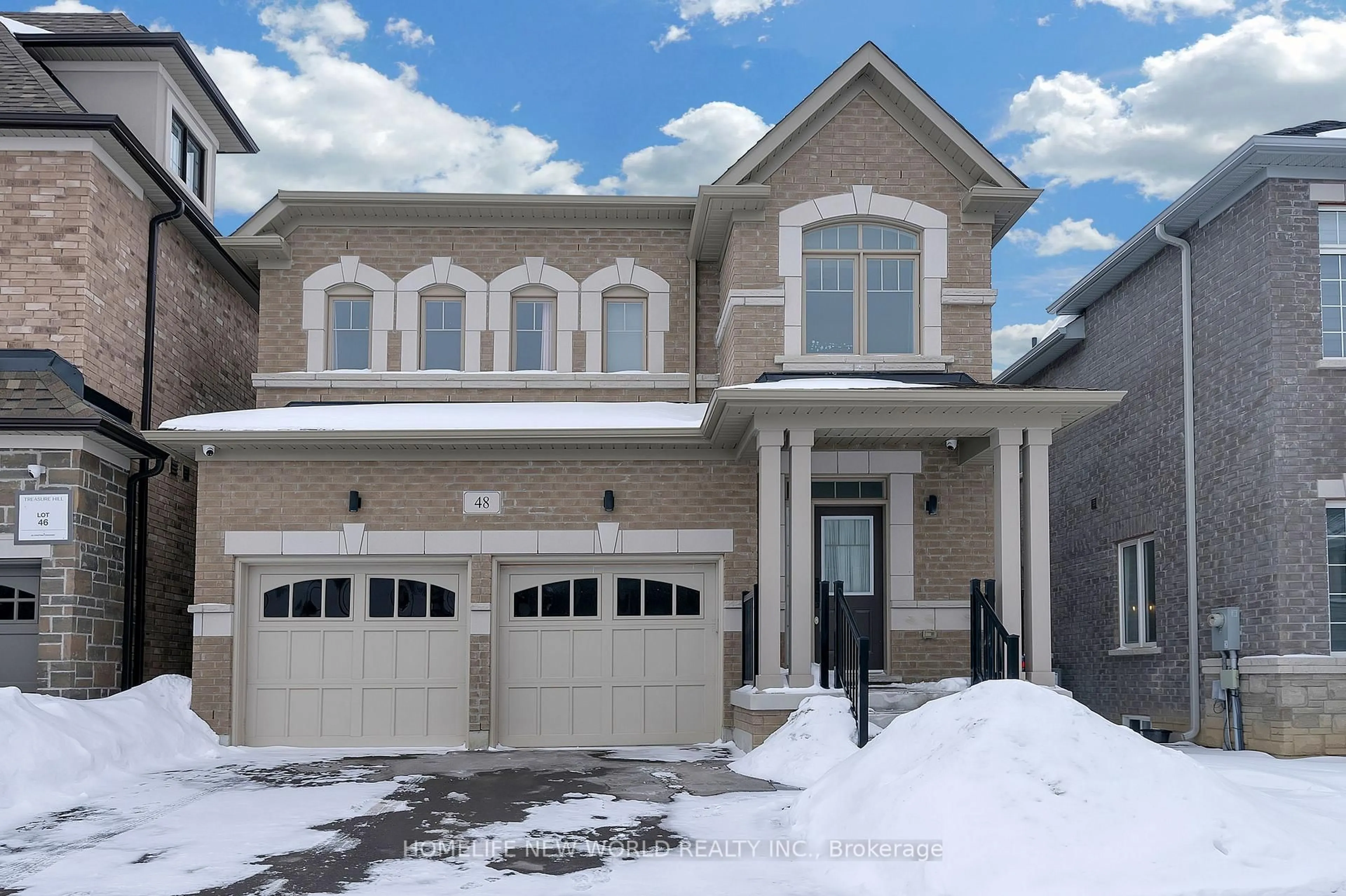 Home with brick exterior material, street for 48 Crofting Cres, Markham Ontario L6E 0W1