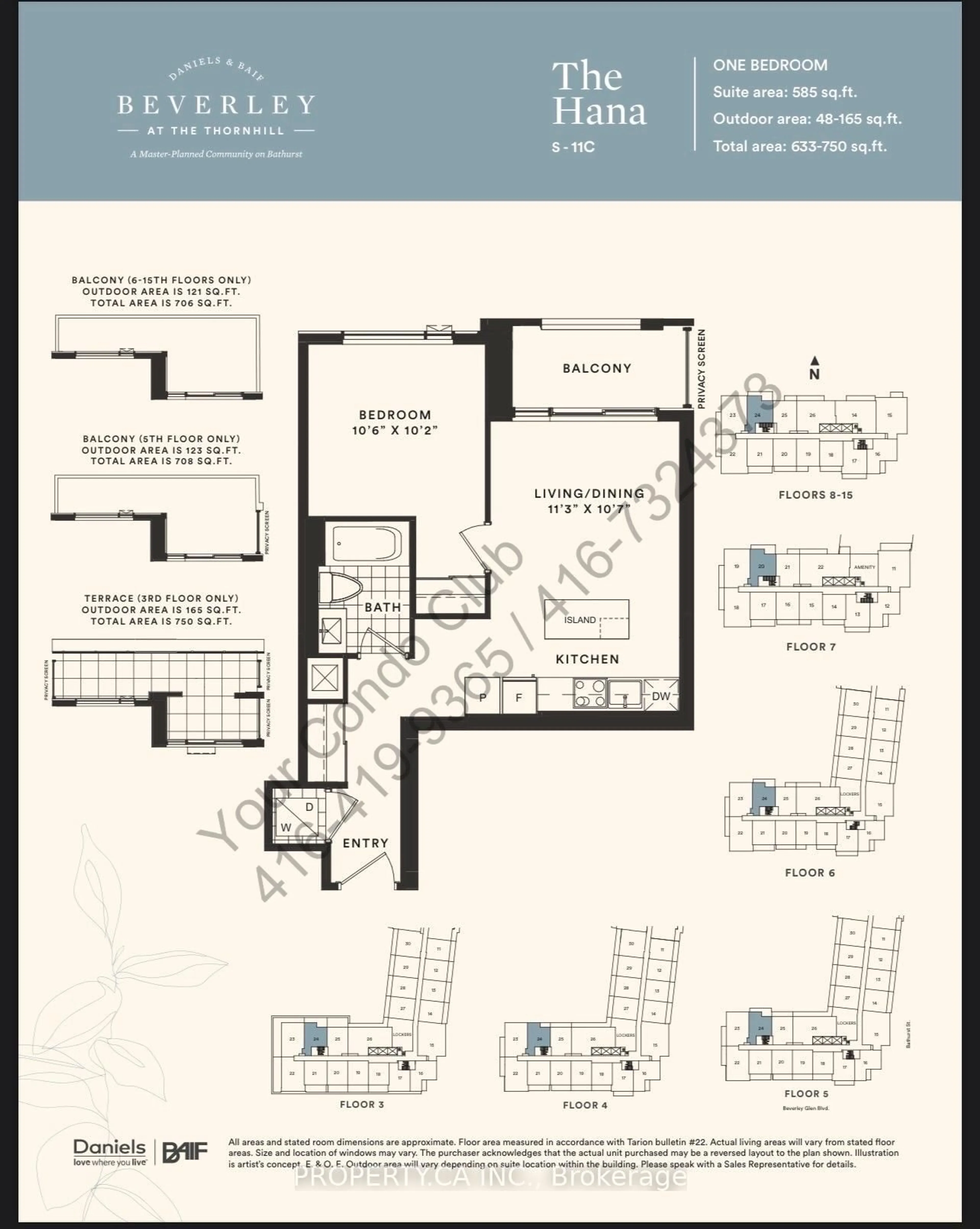 Floor plan for 7950 Bathurst St #524, Vaughan Ontario L4J 0L4