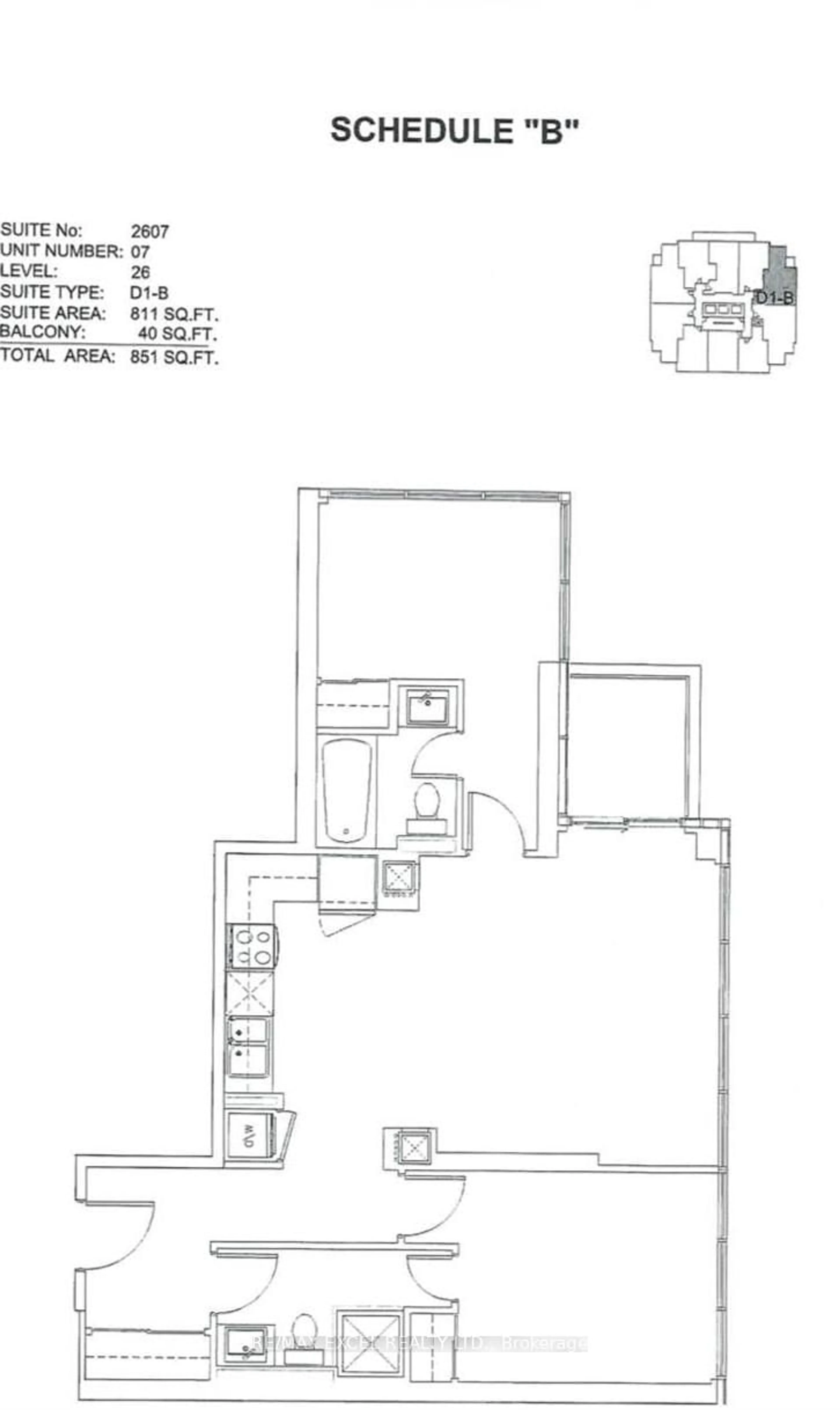 Floor plan for 2908 Highway 7 Rd #2607, Vaughan Ontario L4K 1V5
