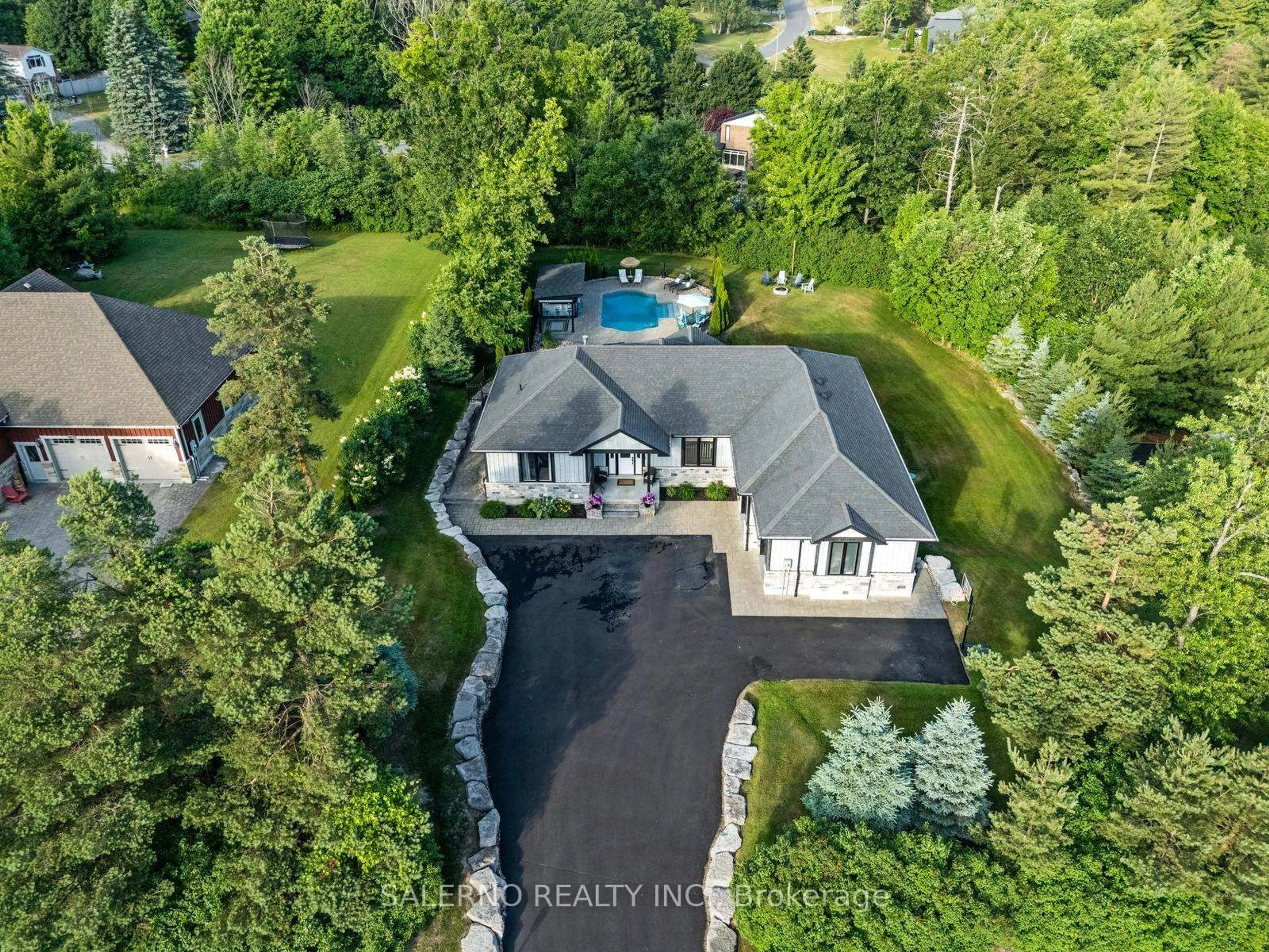 A pic from outside/outdoor area/front of a property/back of a property/a pic from drone, water/lake/river/ocean view for 2065 Forest Valley Dr, Innisfil Ontario L9S 4A4