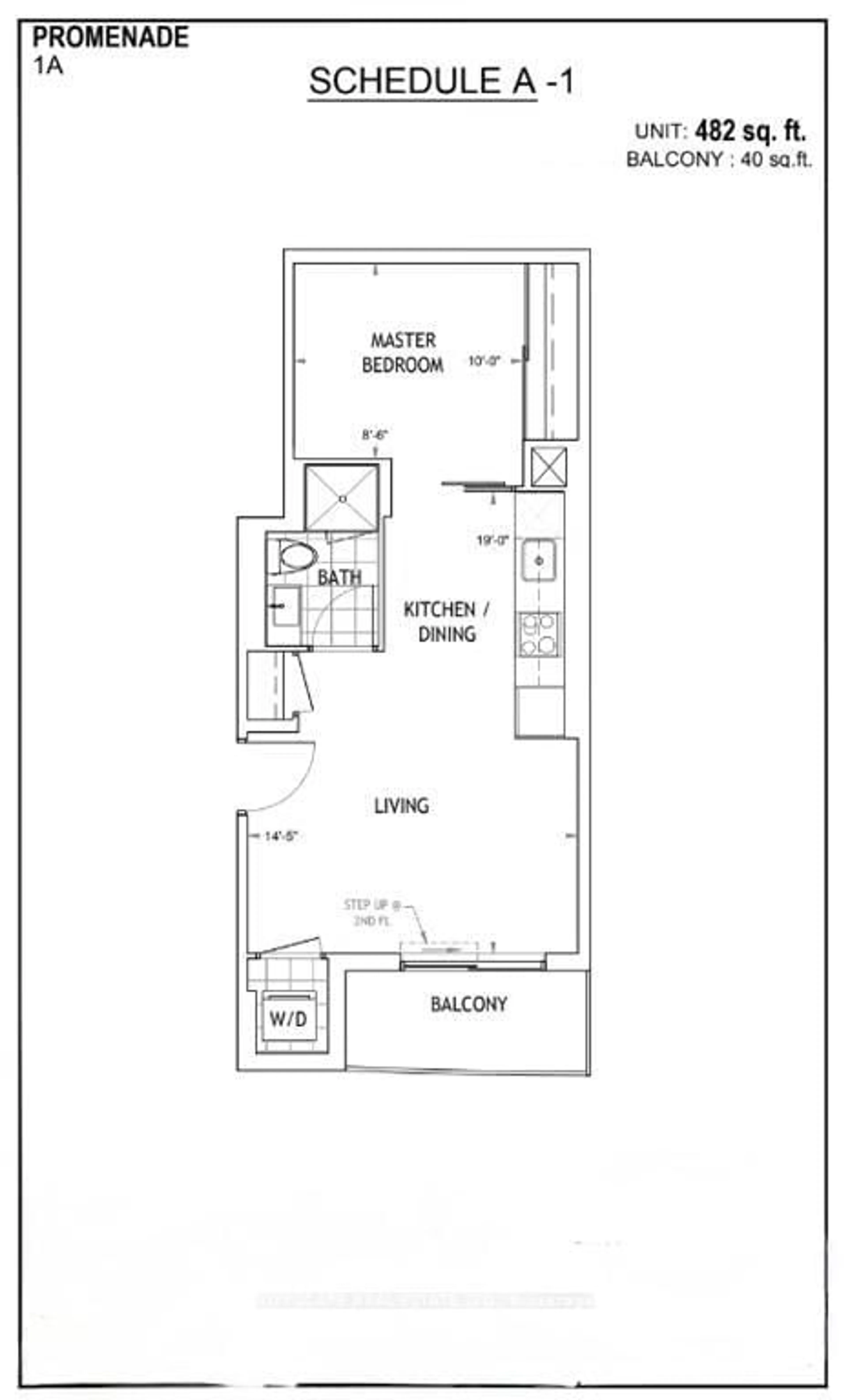 Floor plan for 30 Upper Mall Way #501, Vaughan Ontario L4J 0L7