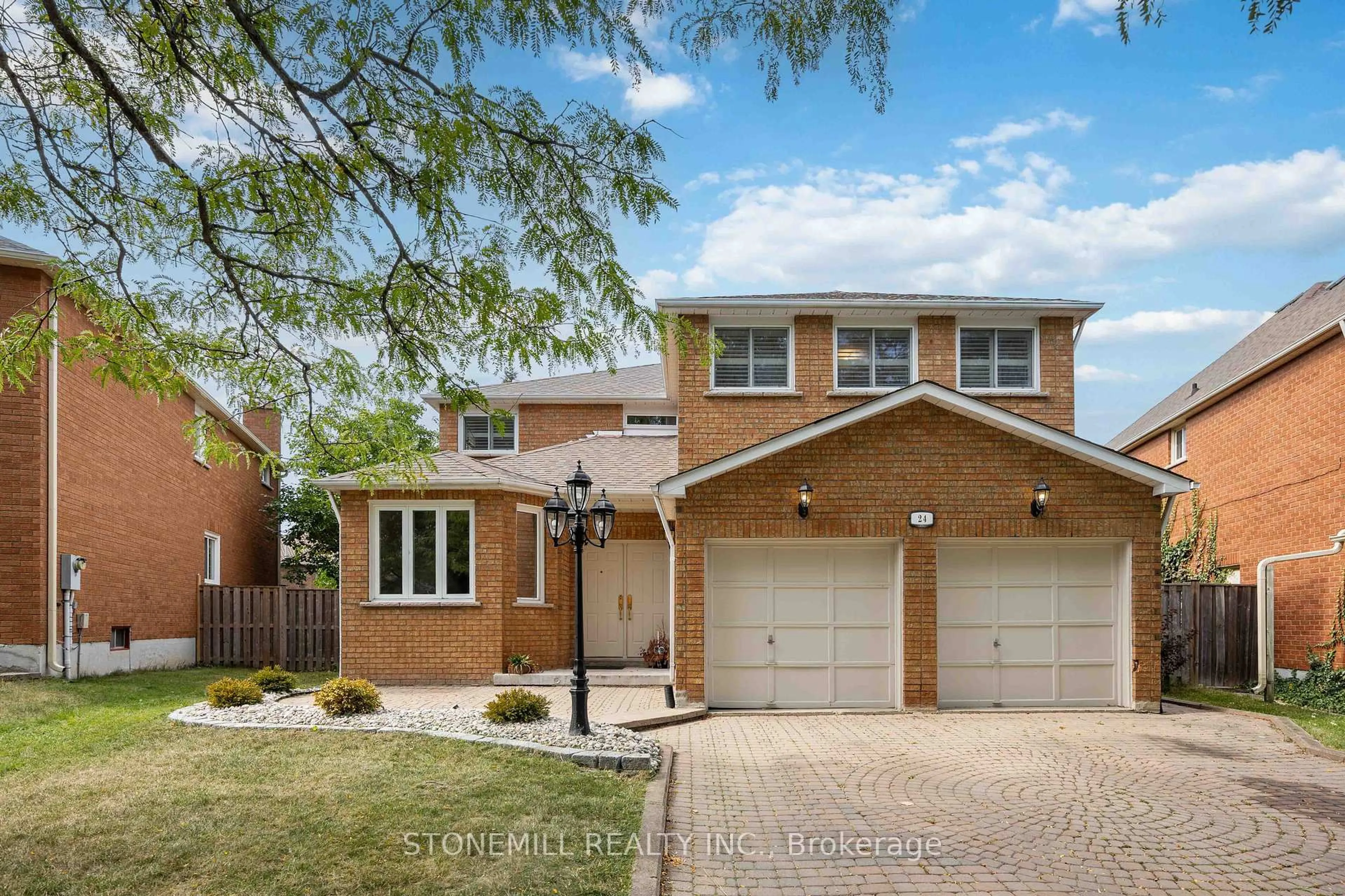 Home with brick exterior material, street for 24 Soho Cres, Markham Ontario L3P 7H8