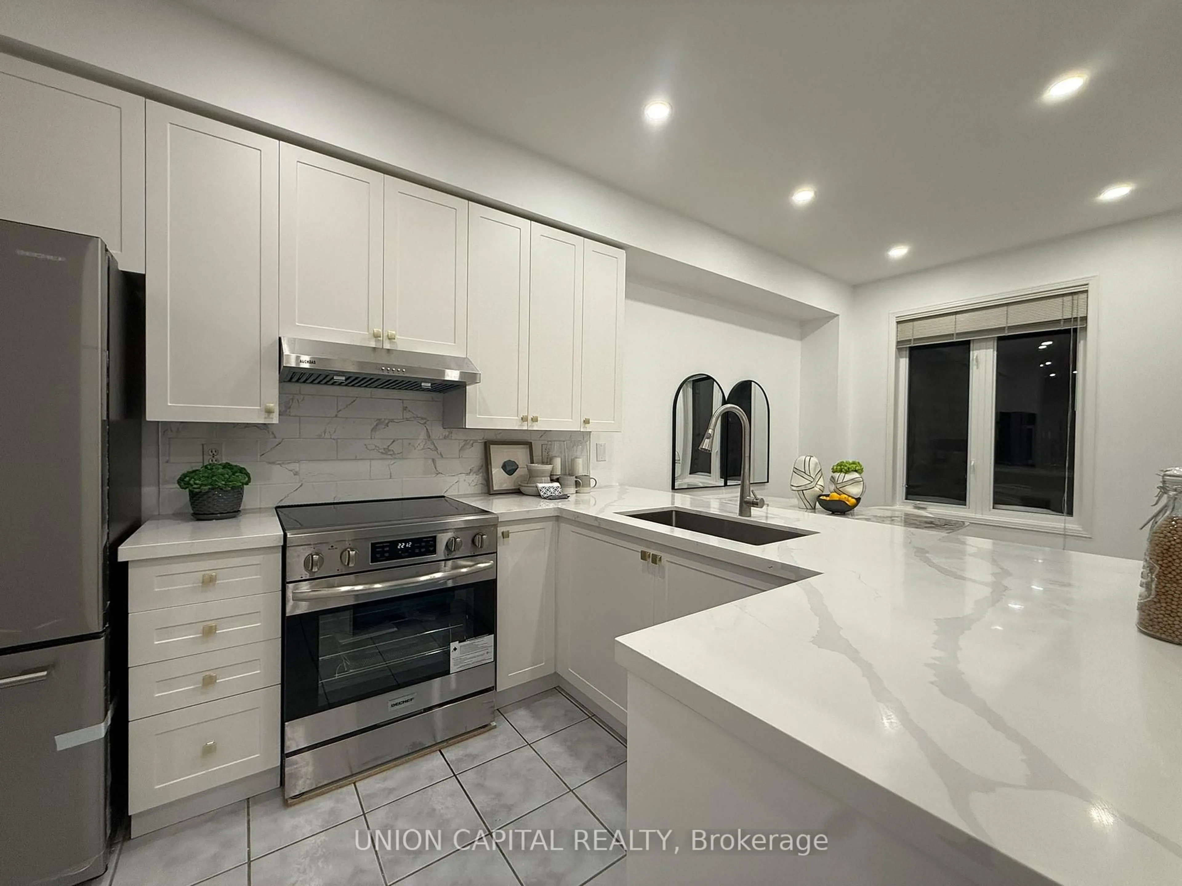 Contemporary kitchen, ceramic/tile floor for 29 Queen's Plate Dr, Markham Ontario L6C 2A9