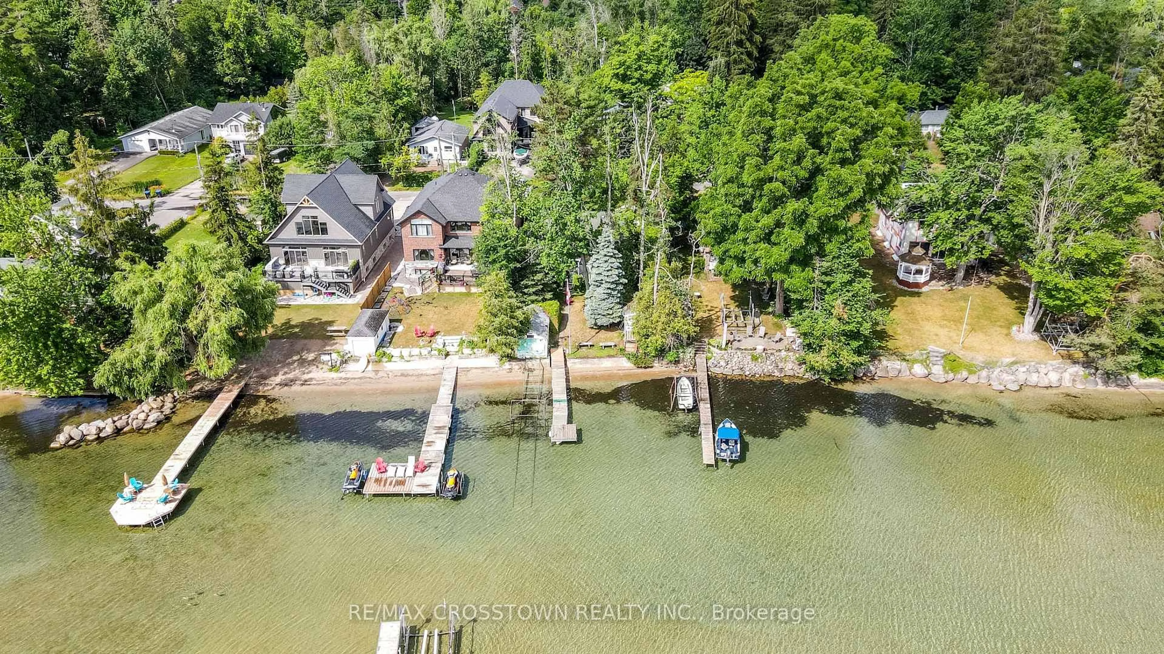 A pic from outside/outdoor area/front of a property/back of a property/a pic from drone, water/lake/river/ocean view for 1895 Simcoe Blvd, Innisfil Ontario L9S 4N3