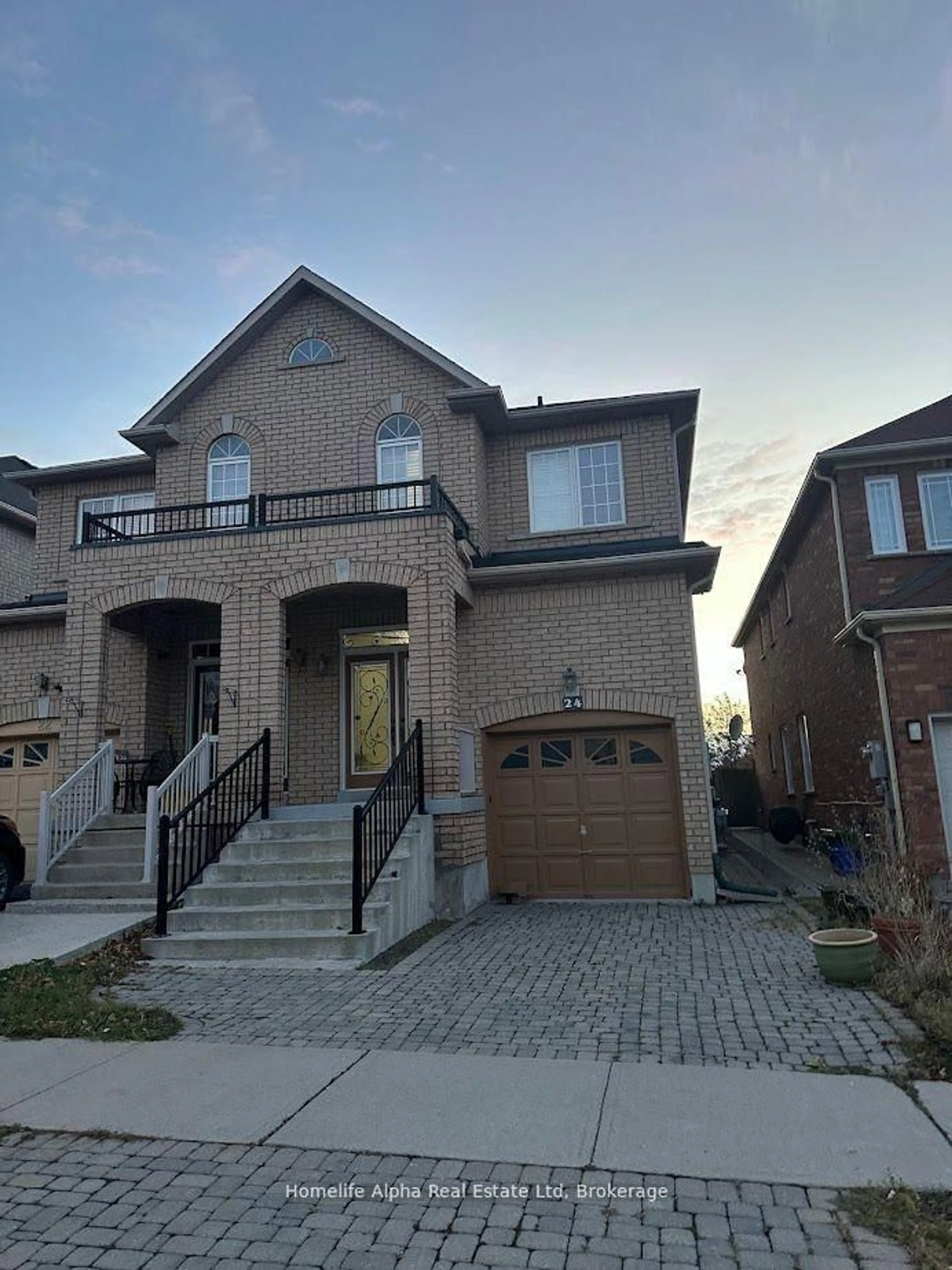 Home with brick exterior material, street for 24 Jack Monkman Cres, Markham Ontario L3S 0A3