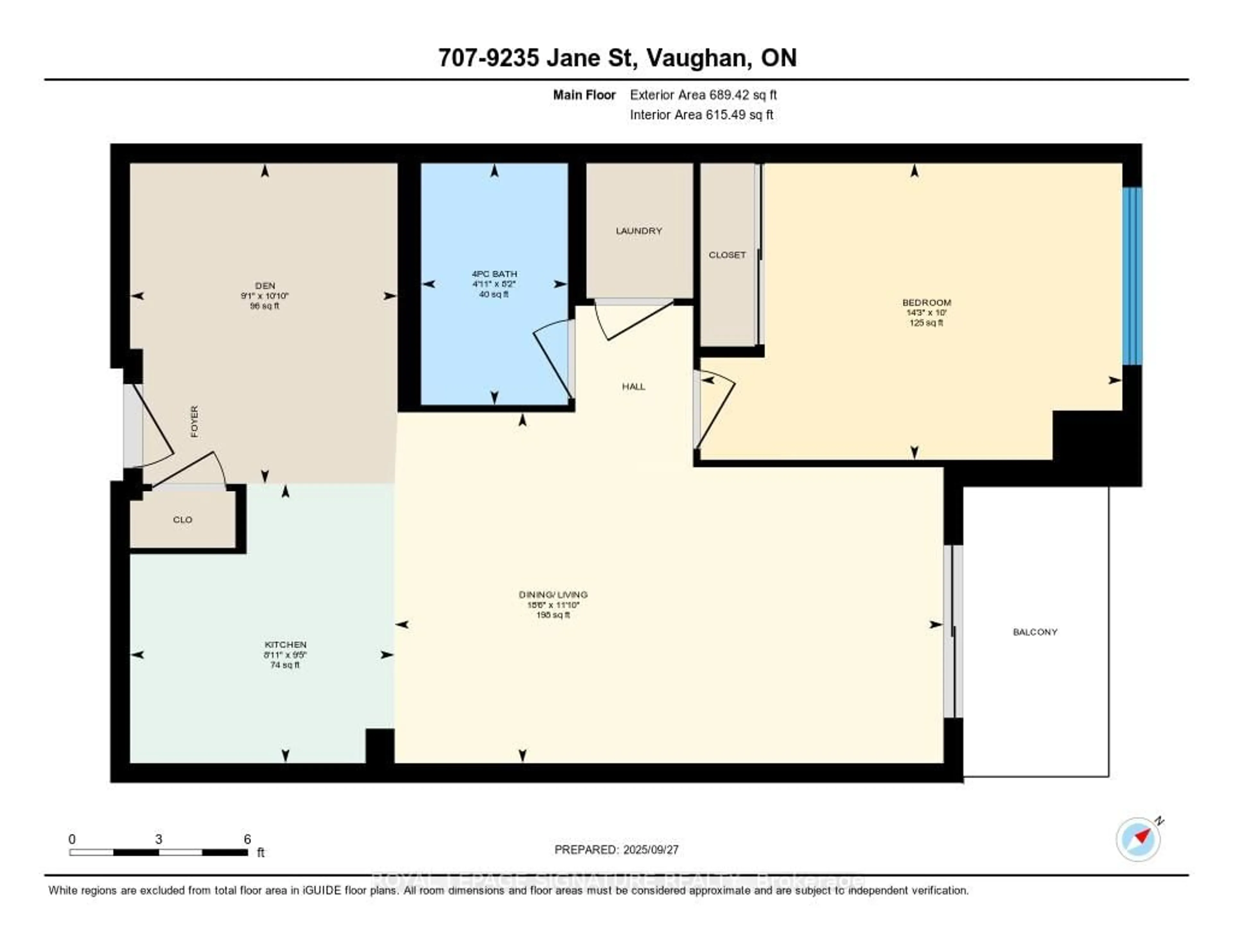 Floor plan for 9235 Jane St #707, Vaughan Ontario L6A 0J8