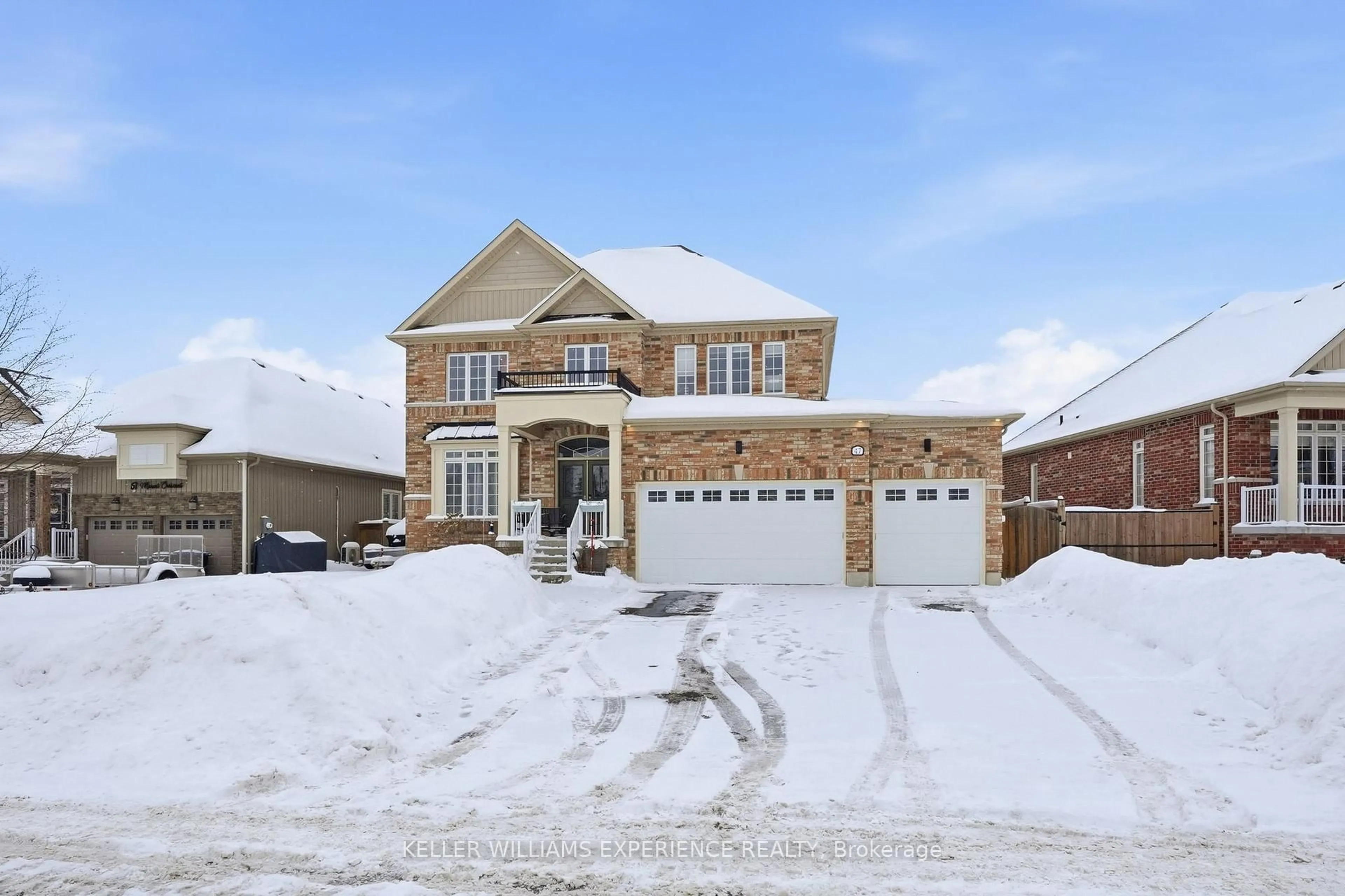 Home with brick exterior material, street for 47 Mount Cres, Essa Ontario L0M 1B5
