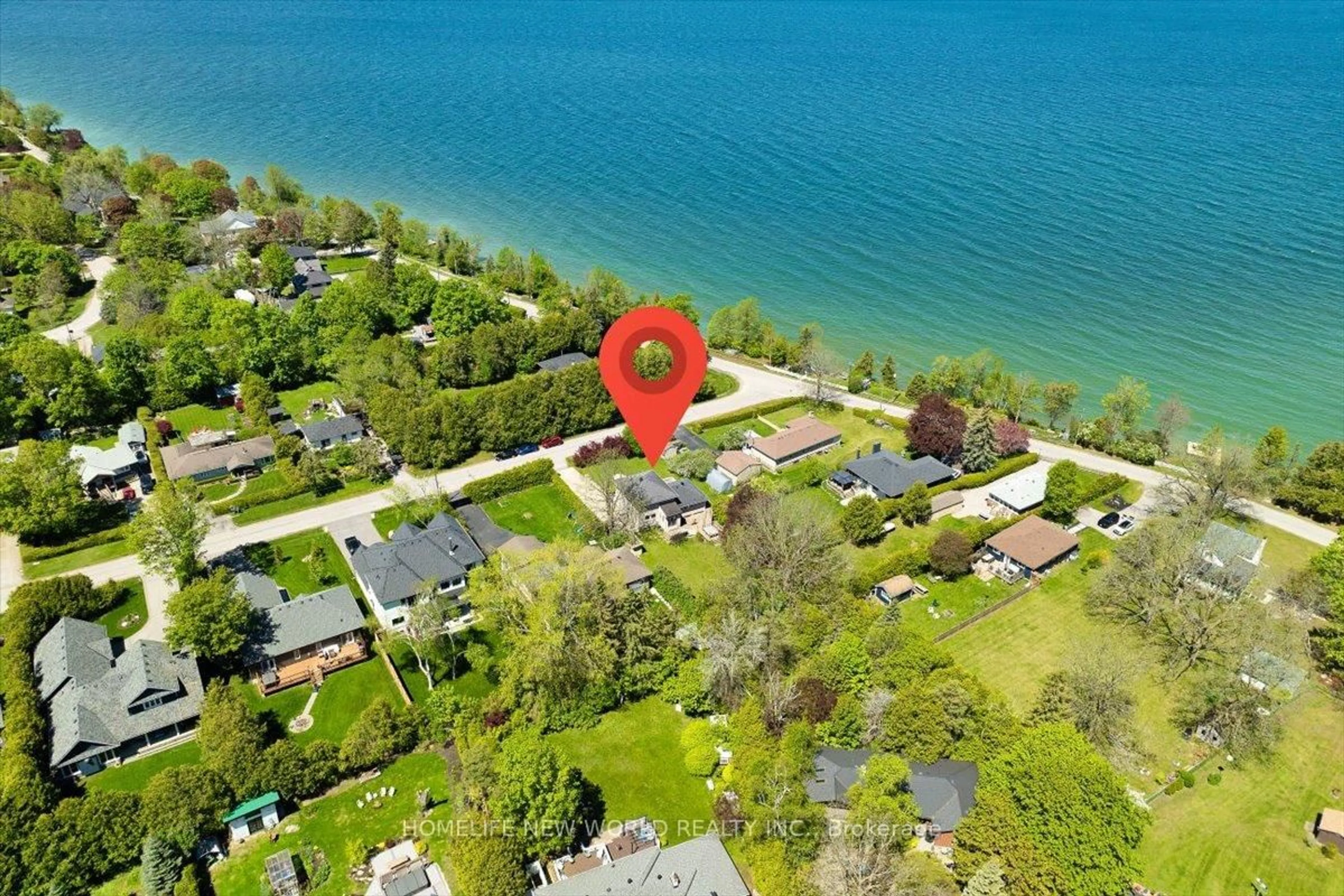 A pic from outside/outdoor area/front of a property/back of a property/a pic from drone, water/lake/river/ocean view for 853 Fairbank Ave, Georgina Ontario L0E 1S0