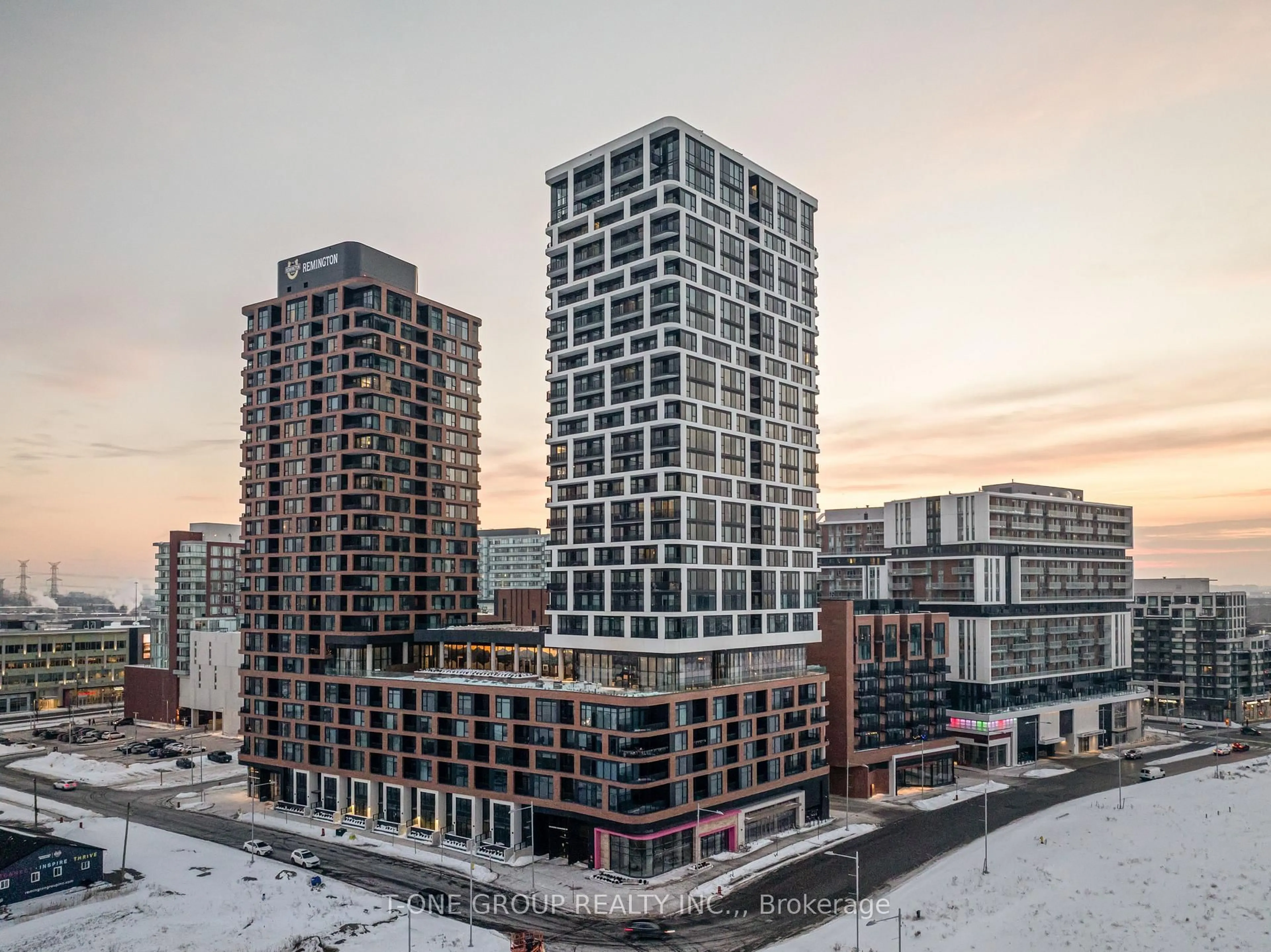 A pic from outside/outdoor area/front of a property/back of a property/a pic from drone, city buildings view from balcony for 56 Andre de Grasse St #PH19, Markham Ontario L6G 0H9