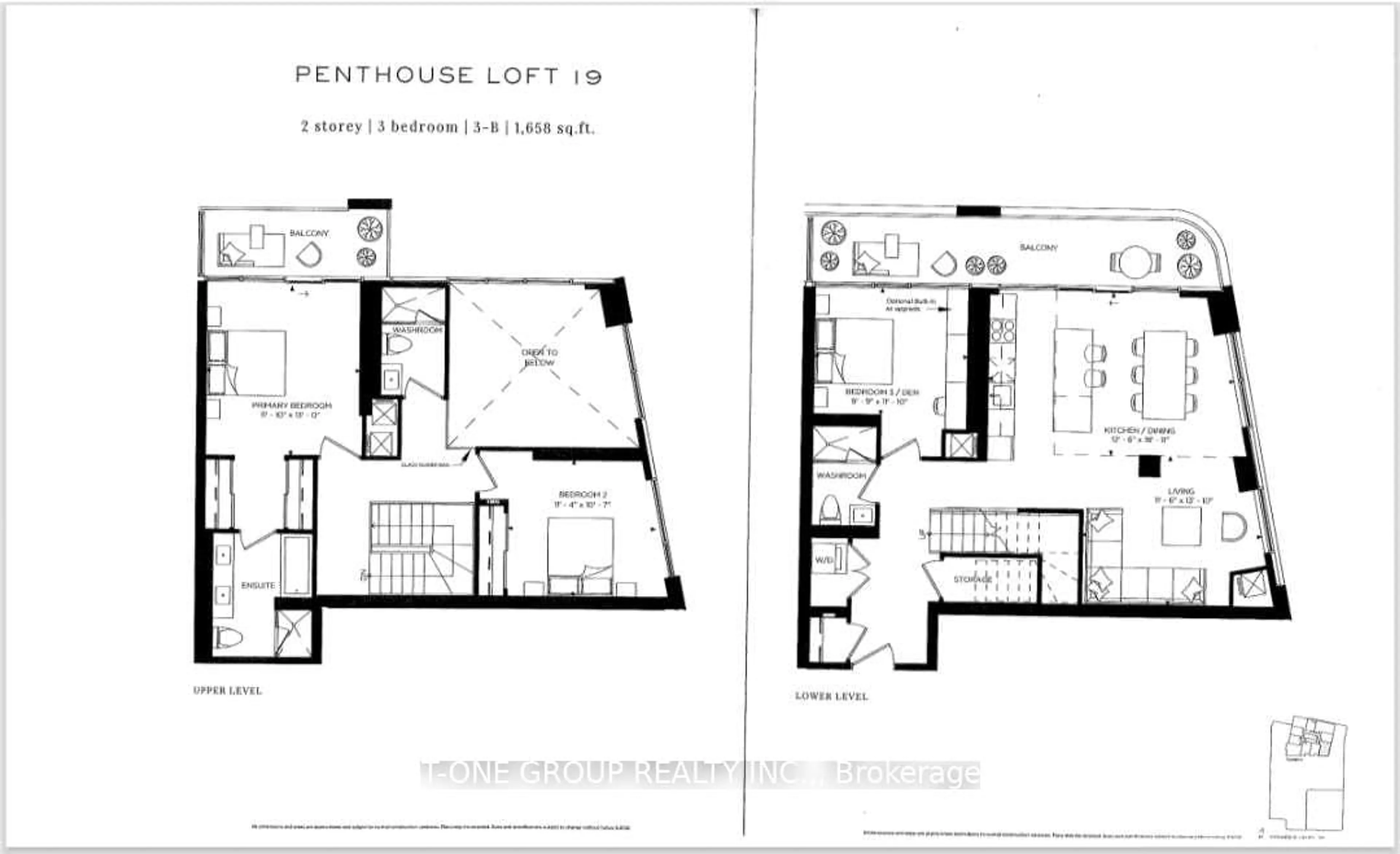 Floor plan for 56 Andre de Grasse St #PH19, Markham Ontario L6G 0H9