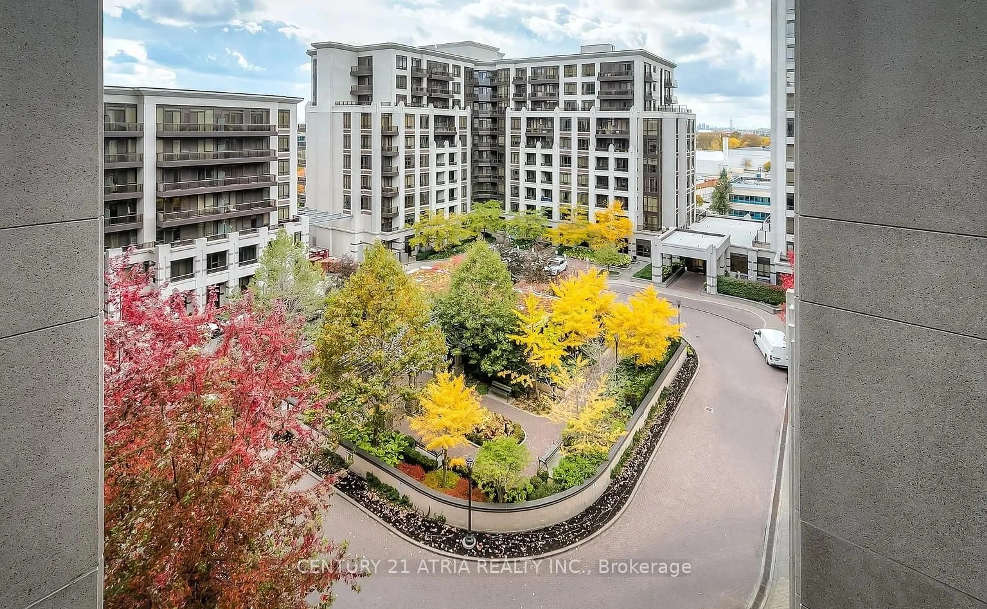 A pic from outside/outdoor area/front of a property/back of a property/a pic from drone, city buildings view from balcony for 33 Clegg Rd #801, Markham Ontario L6G 1C7