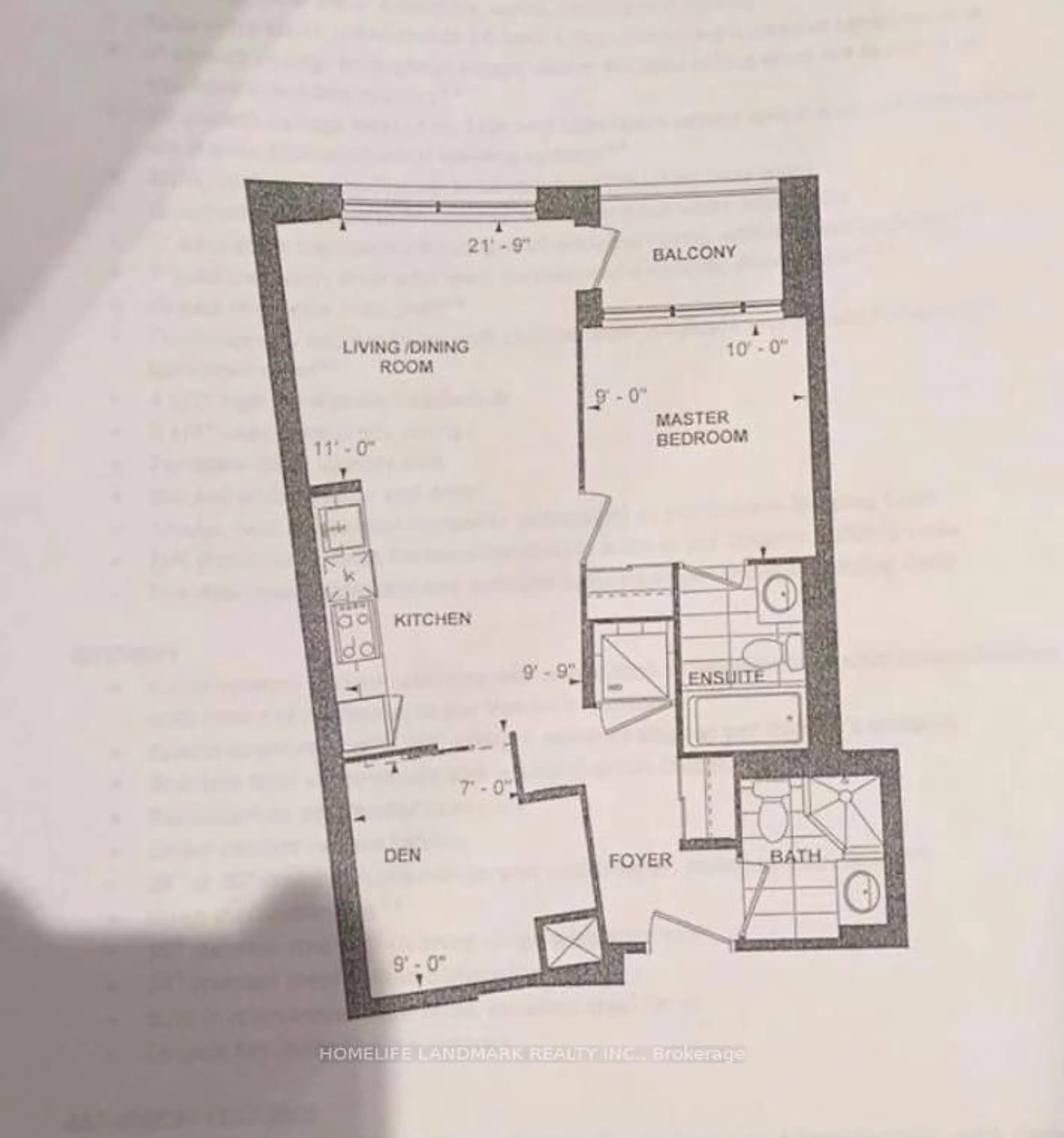 Floor plan for 8868 Yonge St #808E, Richmond Hill Ontario L4C 1Z8
