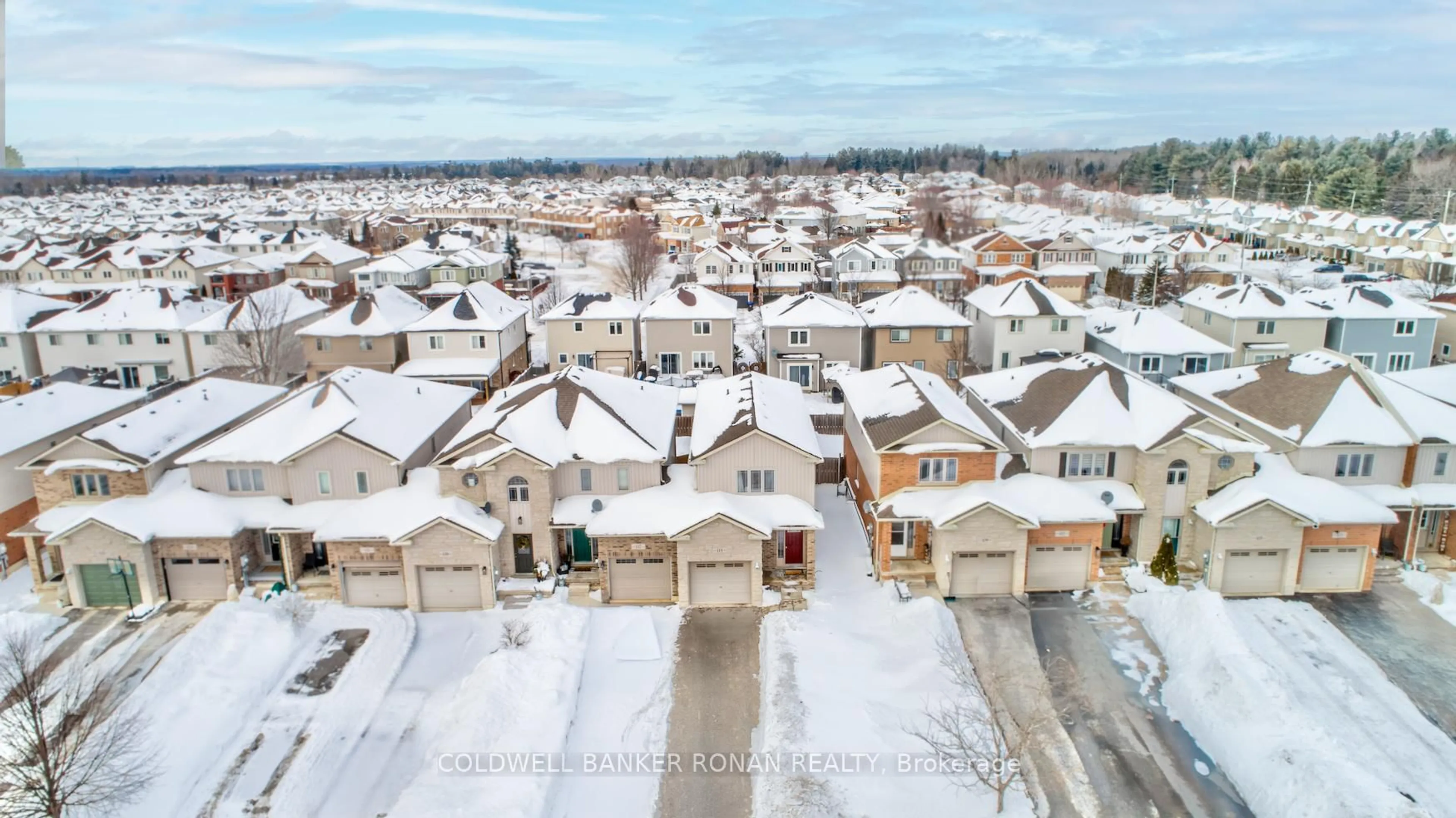 A pic from outside/outdoor area/front of a property/back of a property/a pic from drone, street for 115 Banting Cres, Essa Ontario L0M 1B6