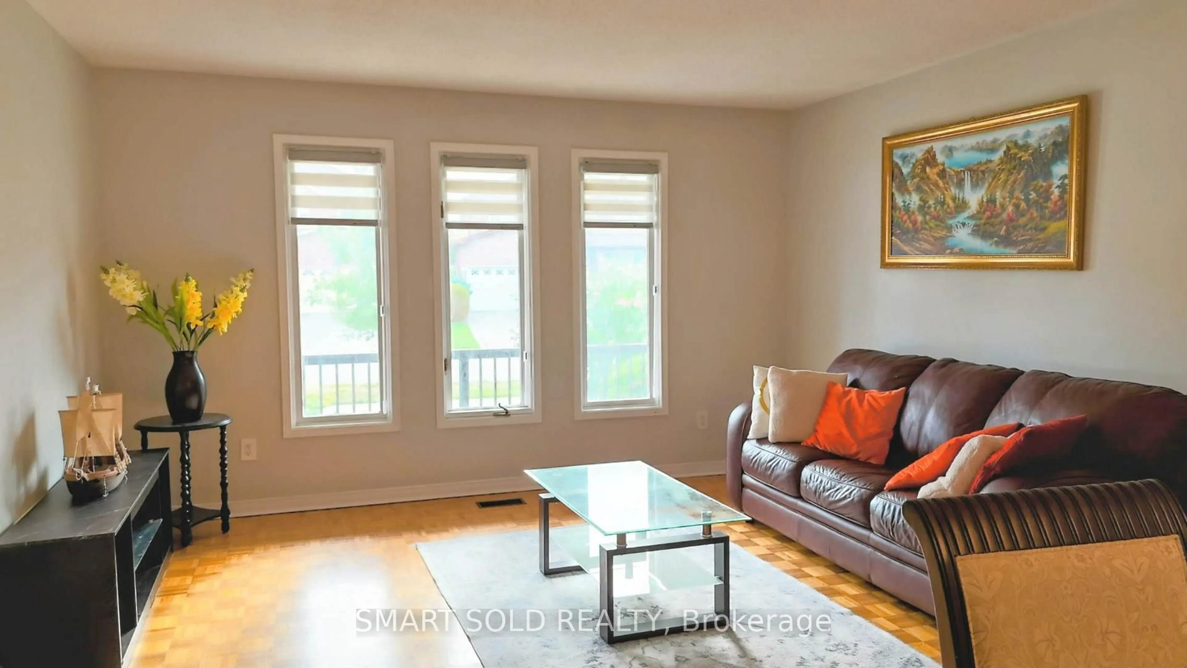 Living room with furniture, wood/laminate floor for 148 Castlehill Rd, Vaughan Ontario L6A 1N7