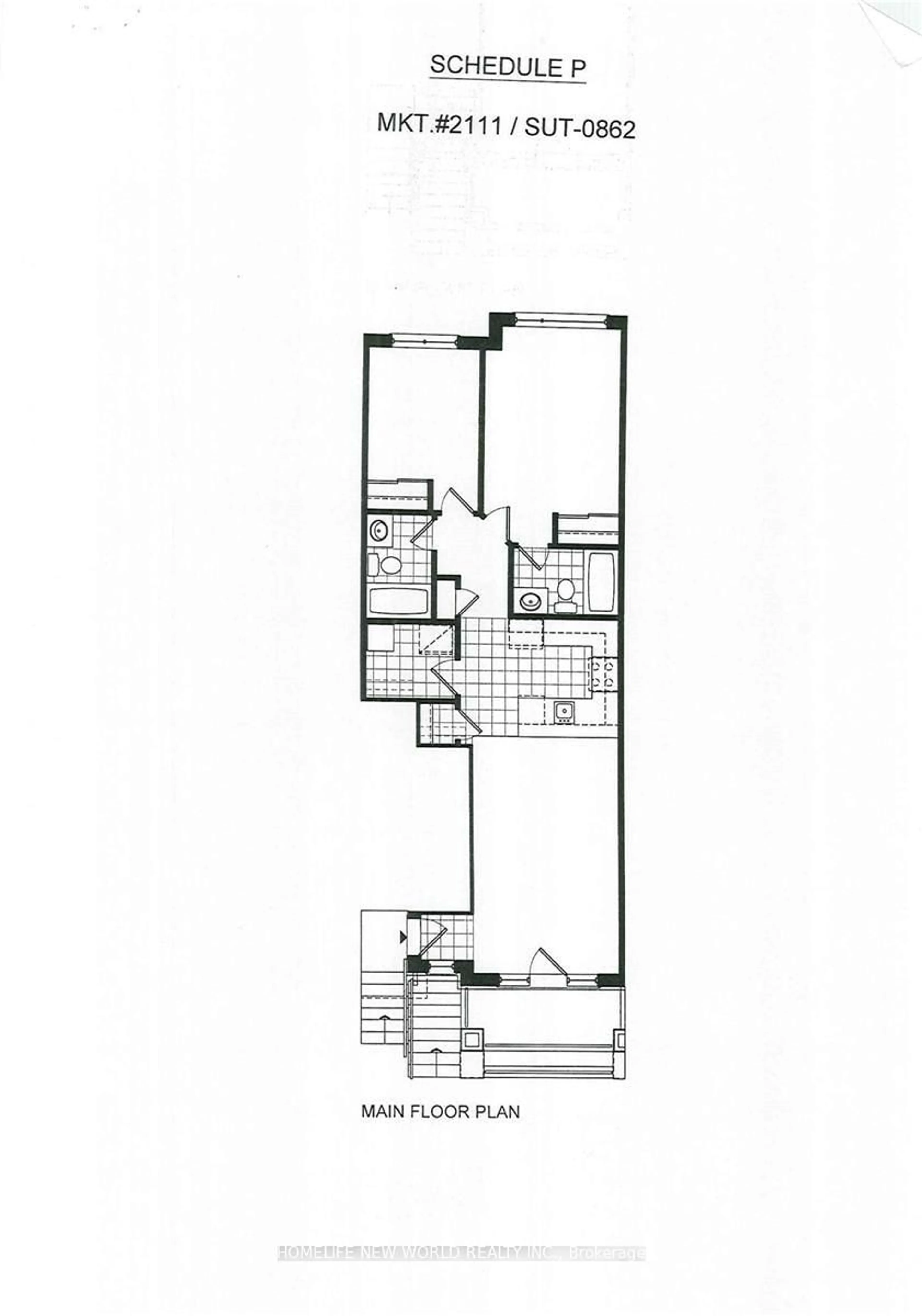 Floor plan for 2 Westmeath Lane #2111, Markham Ontario L6B 0A8