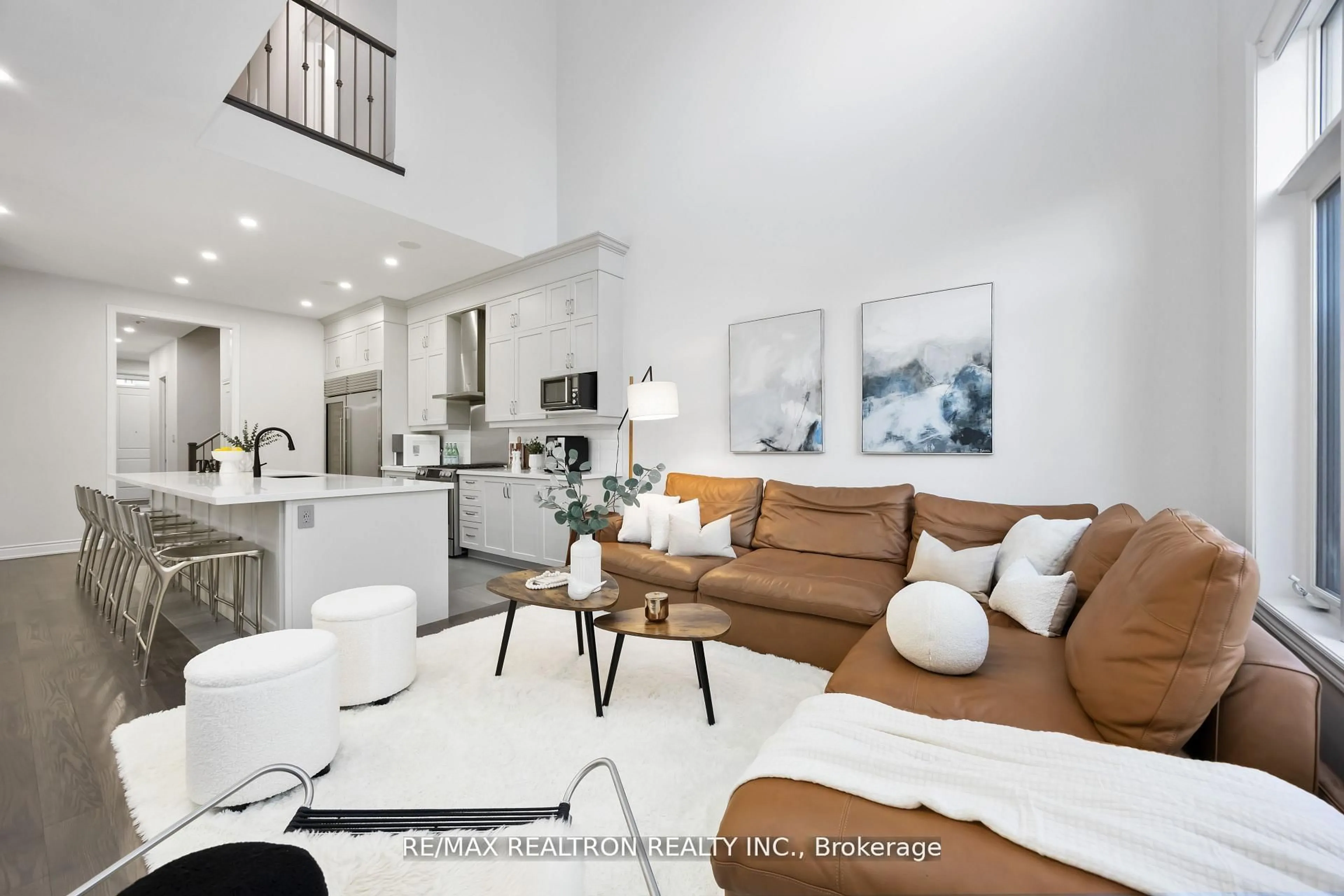 Living room with furniture, ceramic/tile floor for 600 Marc Santi Blvd, Vaughan Ontario L6A 4Z8