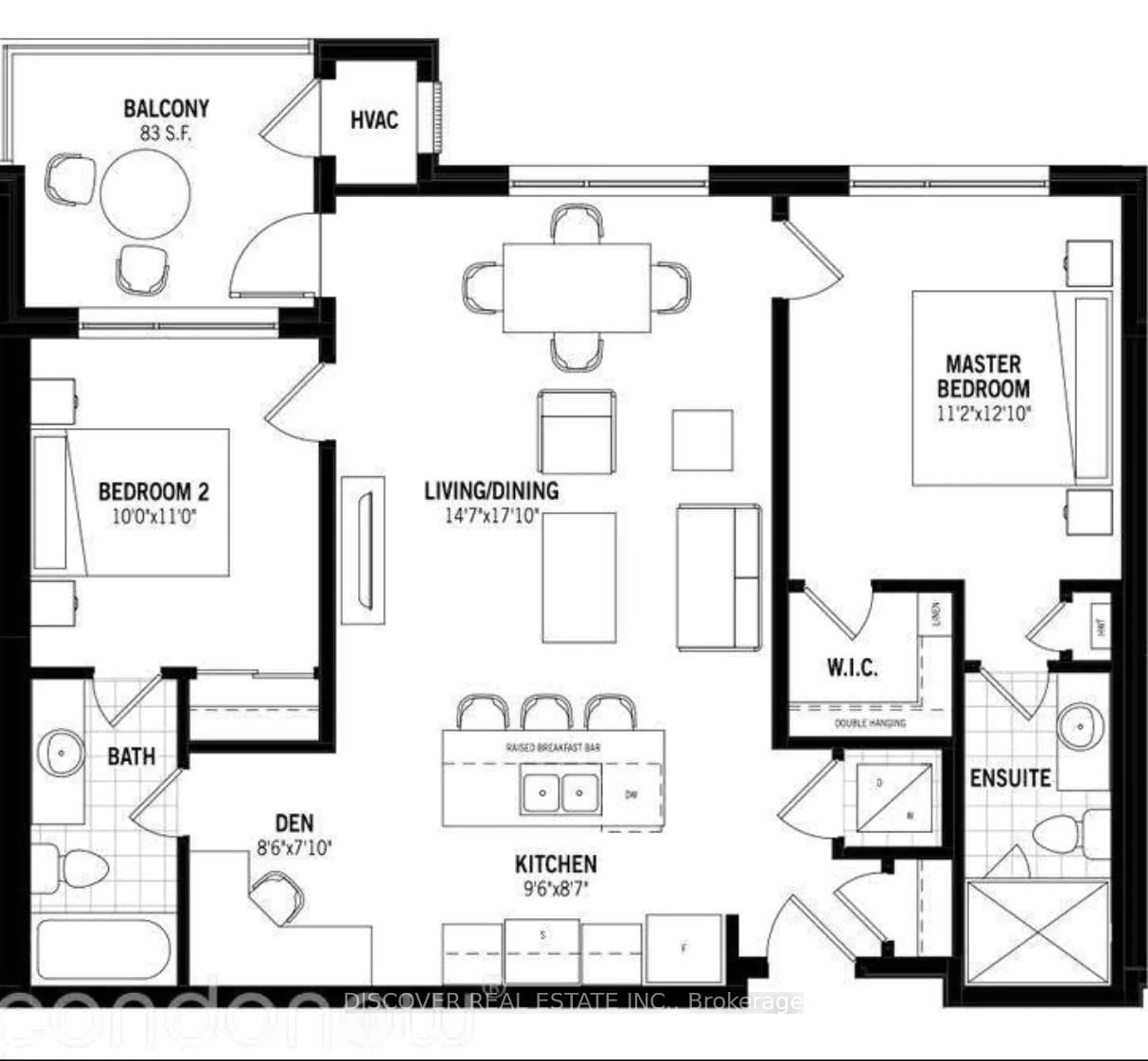 Floor plan for 58 Adam Sellers St #507, Markham Ontario L6B 1P5