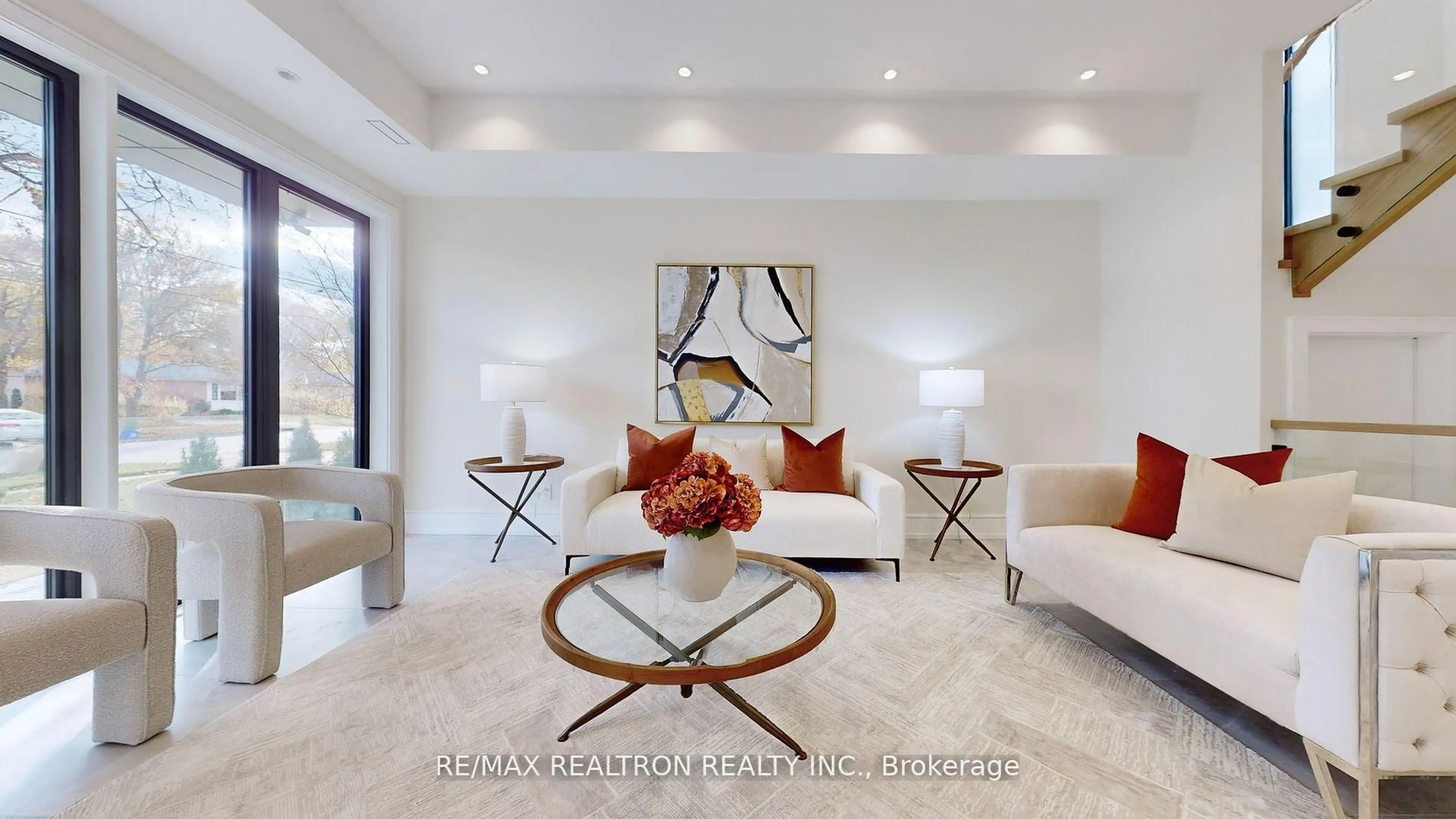 Living room with furniture, ceramic/tile floor for 84 Murray Dr, Aurora Ontario L4G 2C3