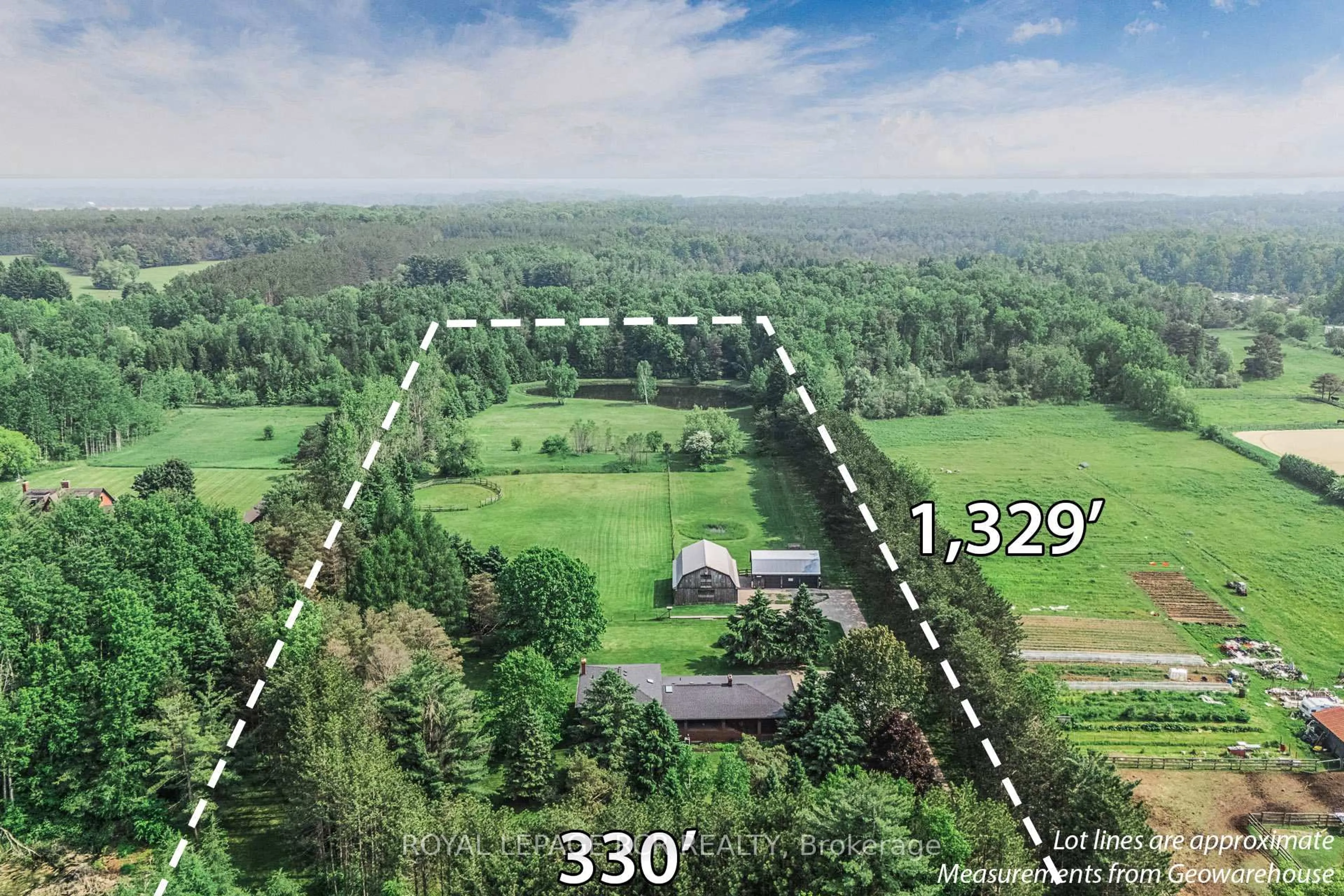 A pic from outside/outdoor area/front of a property/back of a property/a pic from drone, forest/trees view for 443 Feasby Rd, Uxbridge Ontario L9P 1R1