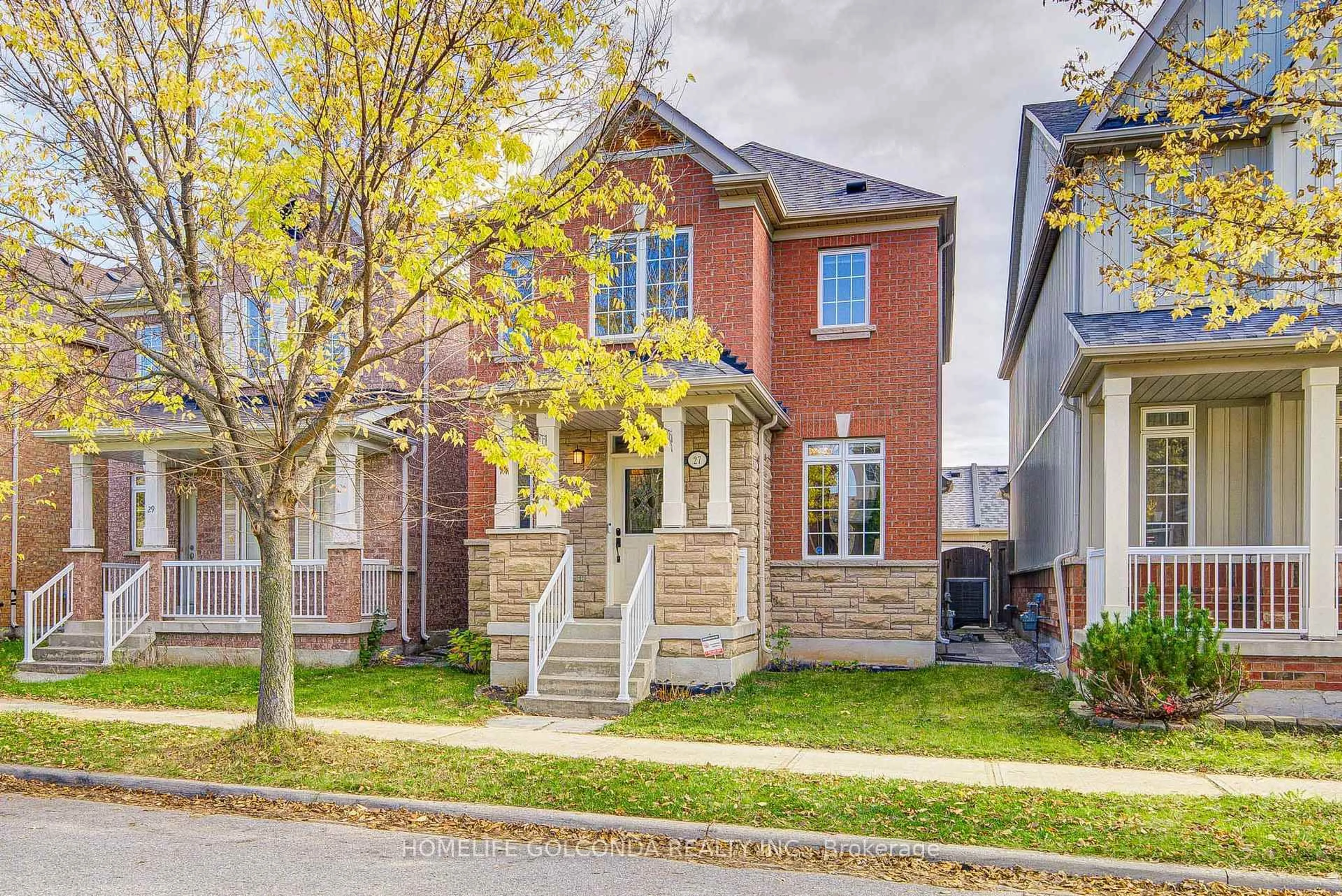 Home with brick exterior material, street for 27 Lindcrest Manr, Markham Ontario L6B 0A7