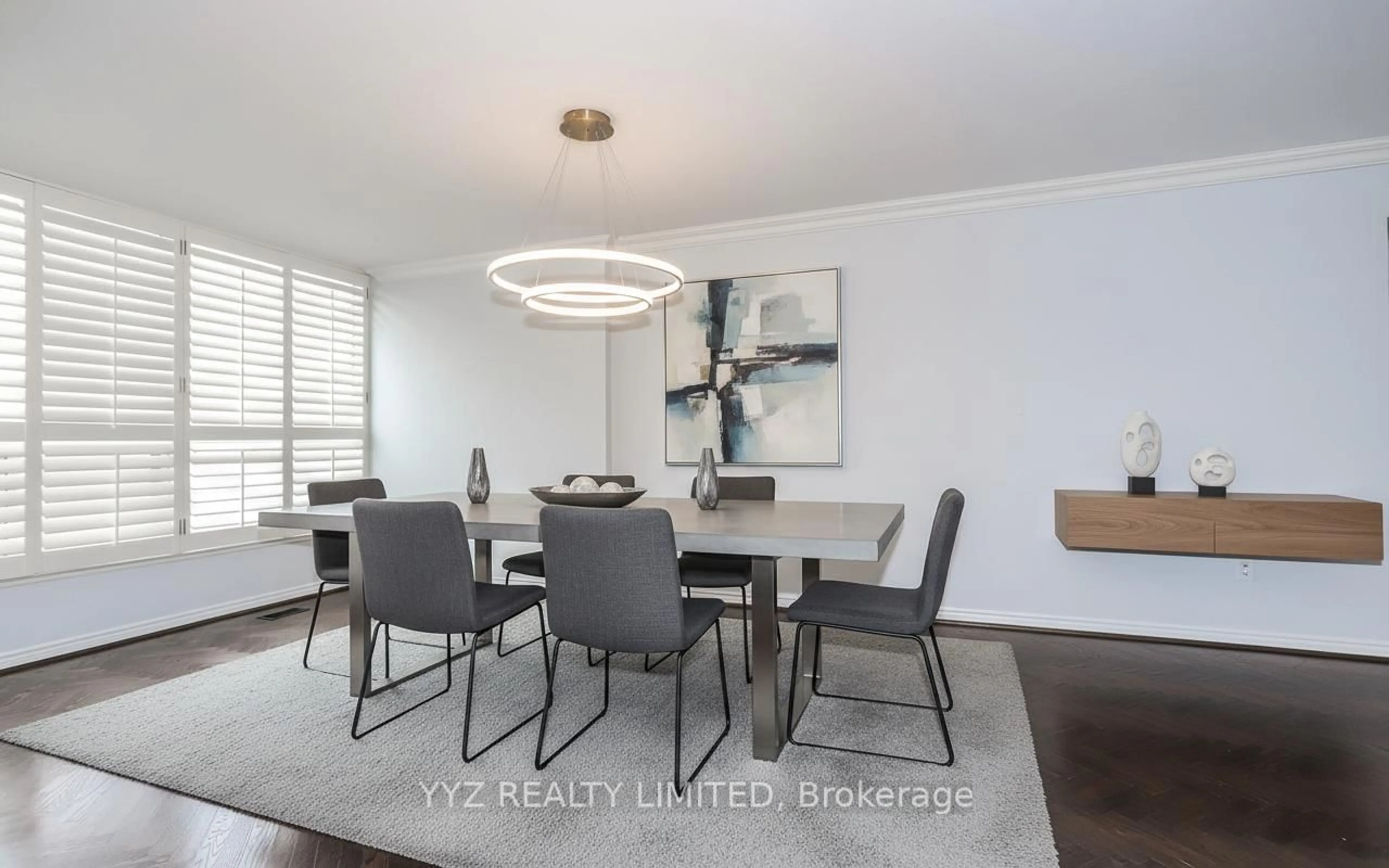 Dining room, wood/laminate floor for 1 Clark Ave #808, Vaughan Ontario L4J 7Y6