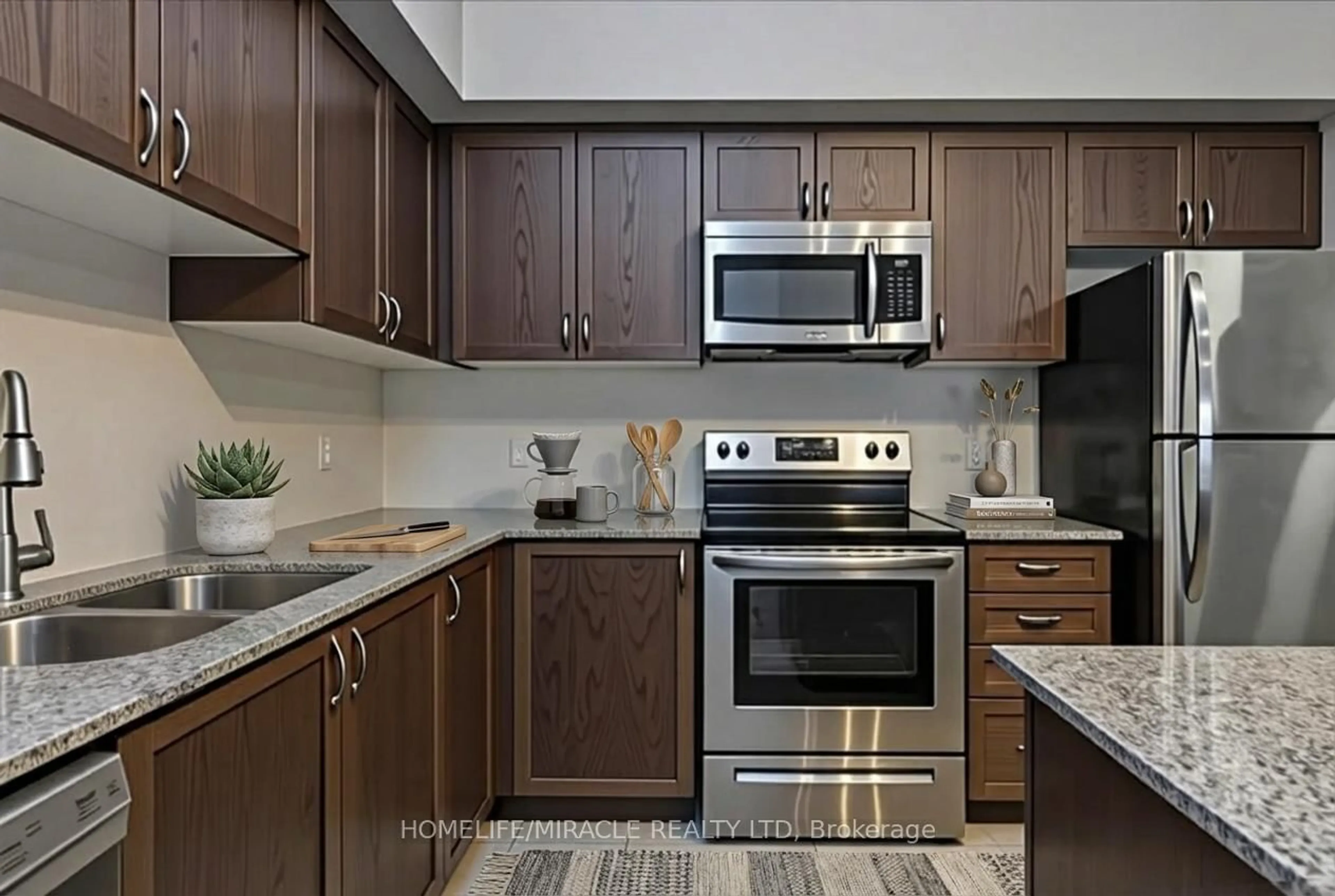 Standard kitchen, ceramic/tile floor for 161 Wellington St #304, New Tecumseth Ontario L9R 0R8