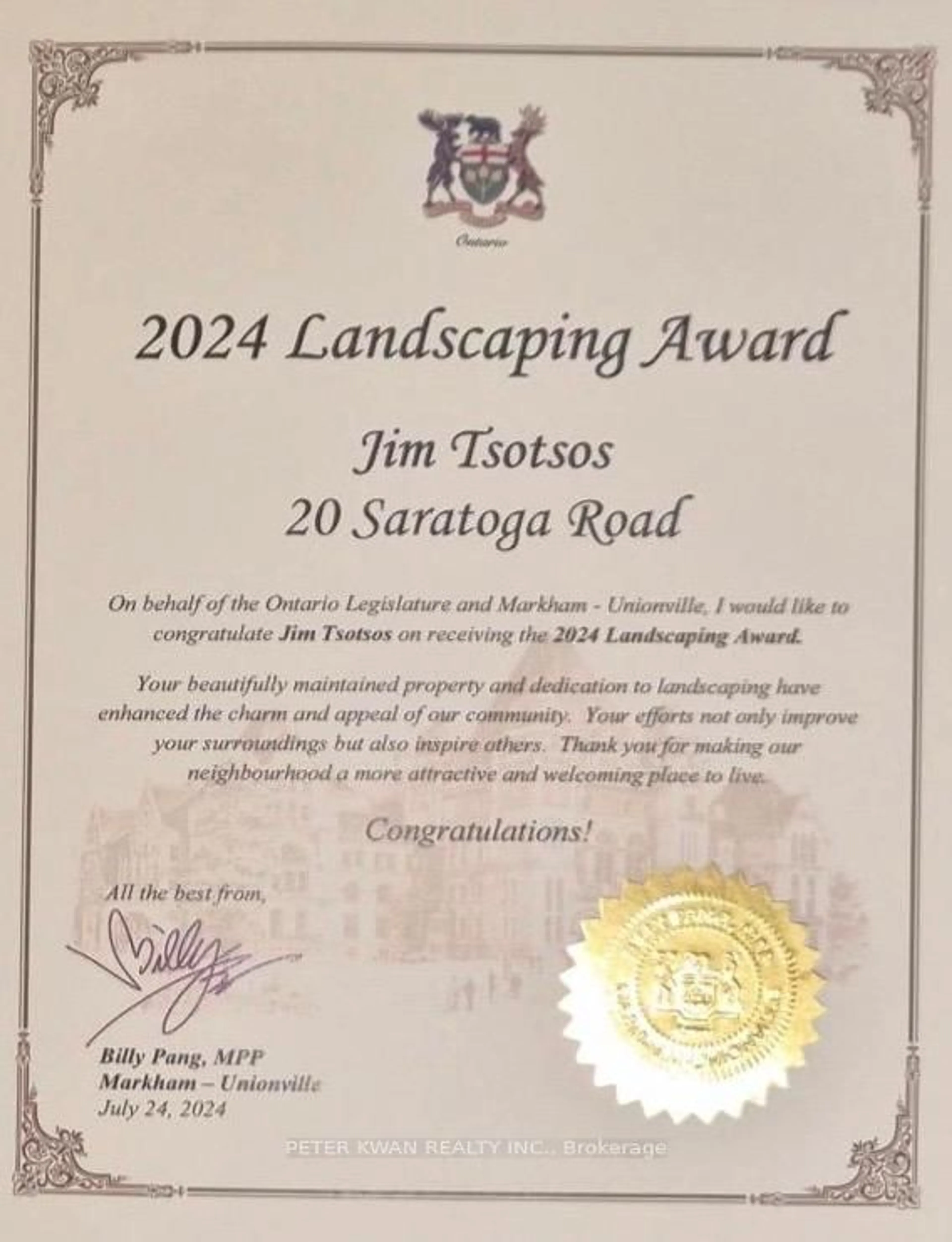 Unknown for 20 Saratoga Rd, Markham Ontario L3P 7J2