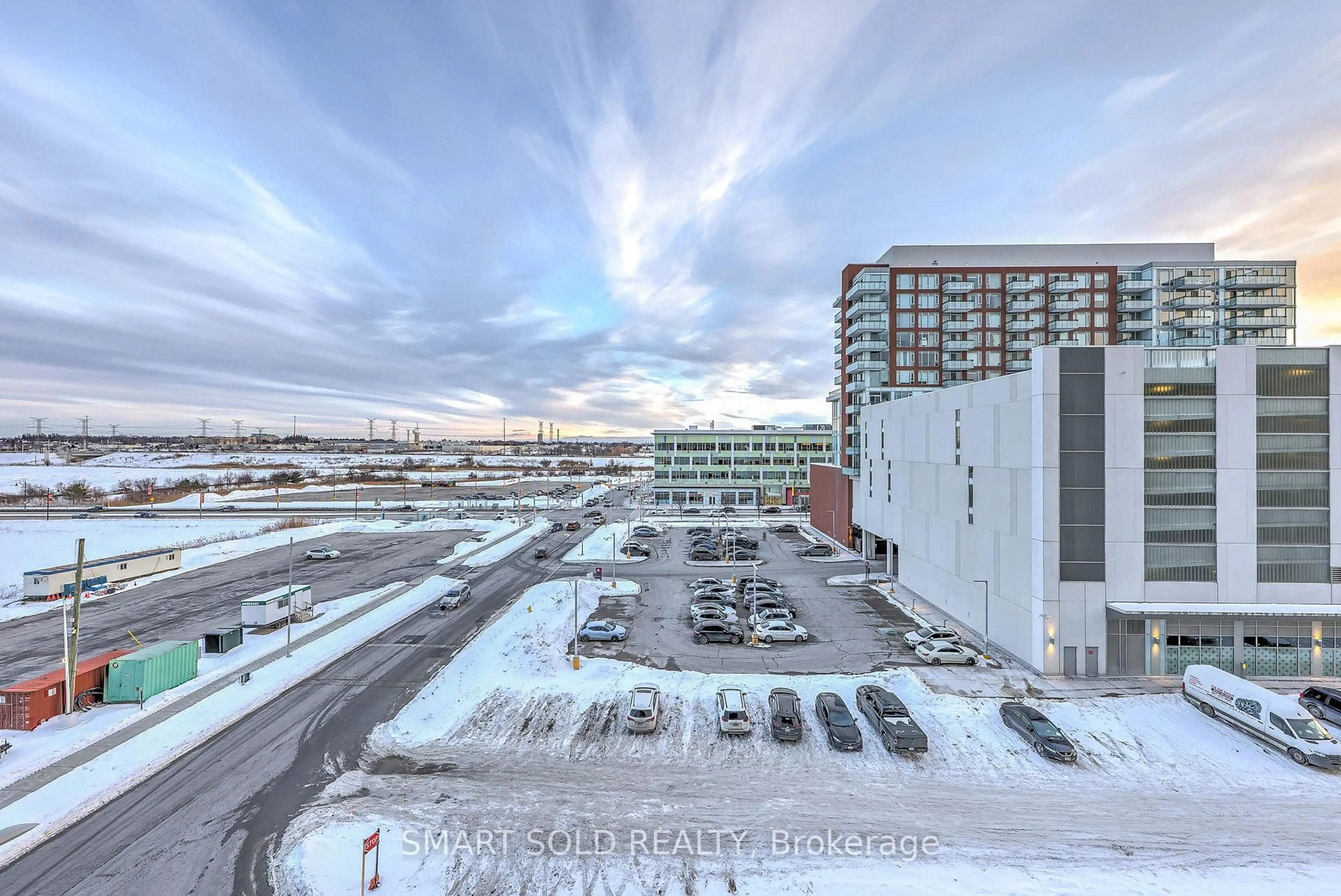 A pic from outside/outdoor area/front of a property/back of a property/a pic from drone, city buildings view from balcony for 38 Andre De Grasse St #D615, Markham Ontario L6G 0G4