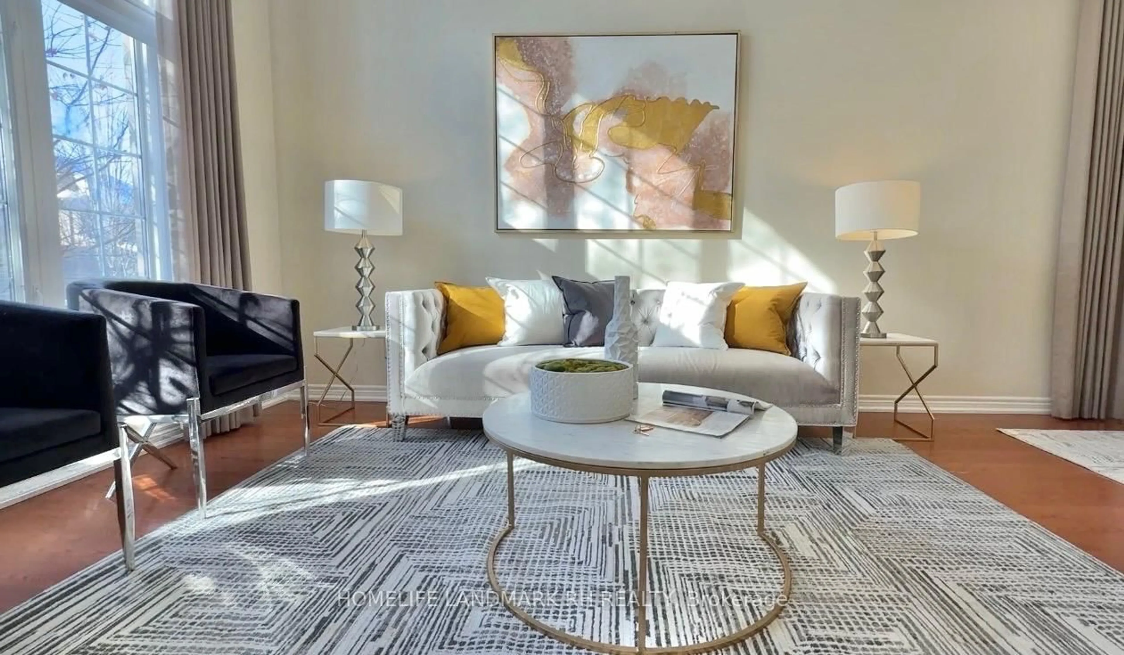 Living room with furniture, carpet floor for 26 Jacobi Crt, Vaughan Ontario L4J 9H8