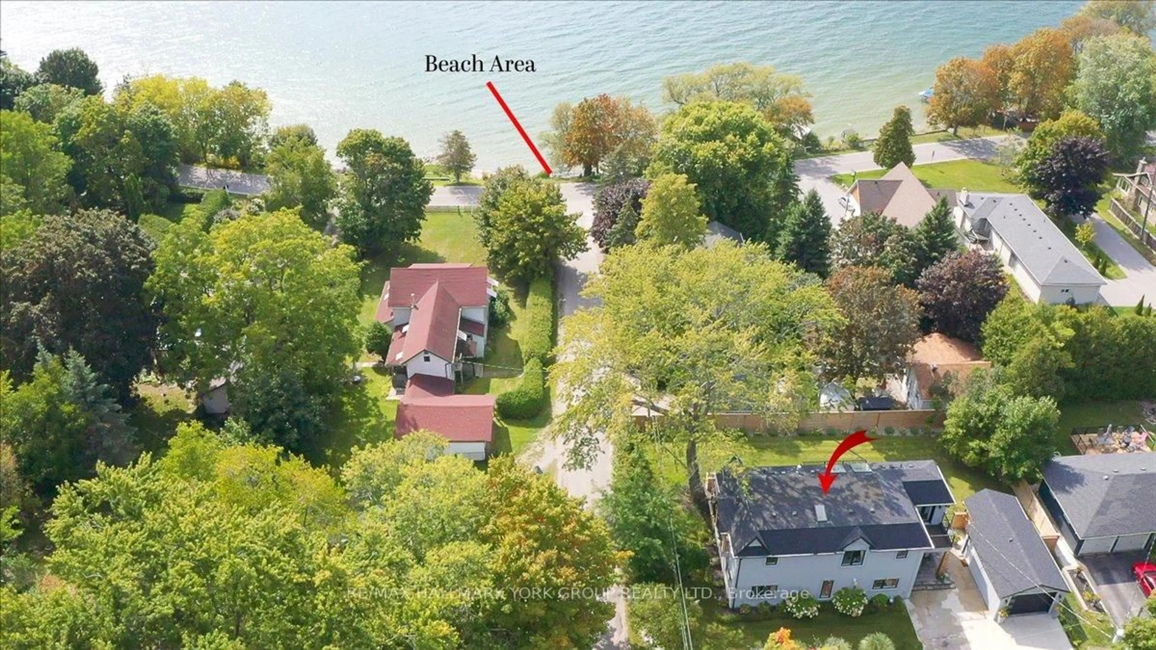 A pic from outside/outdoor area/front of a property/back of a property/a pic from drone, water/lake/river/ocean view for 181 Bowling Green Rd, Georgina Ontario L4P 3C8