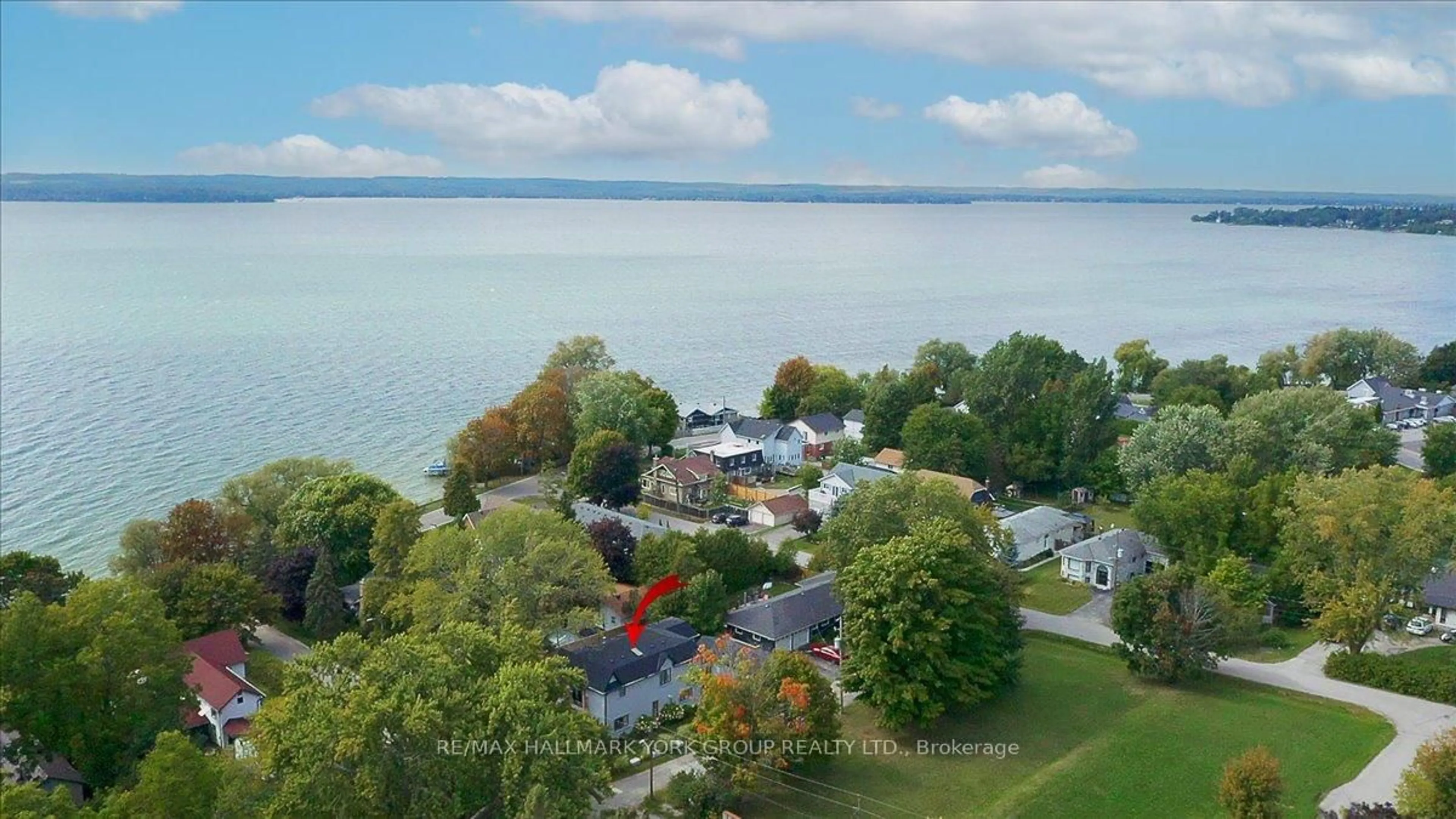 A pic from outside/outdoor area/front of a property/back of a property/a pic from drone, water/lake/river/ocean view for 181 Bowling Green Rd, Georgina Ontario L4P 3C8