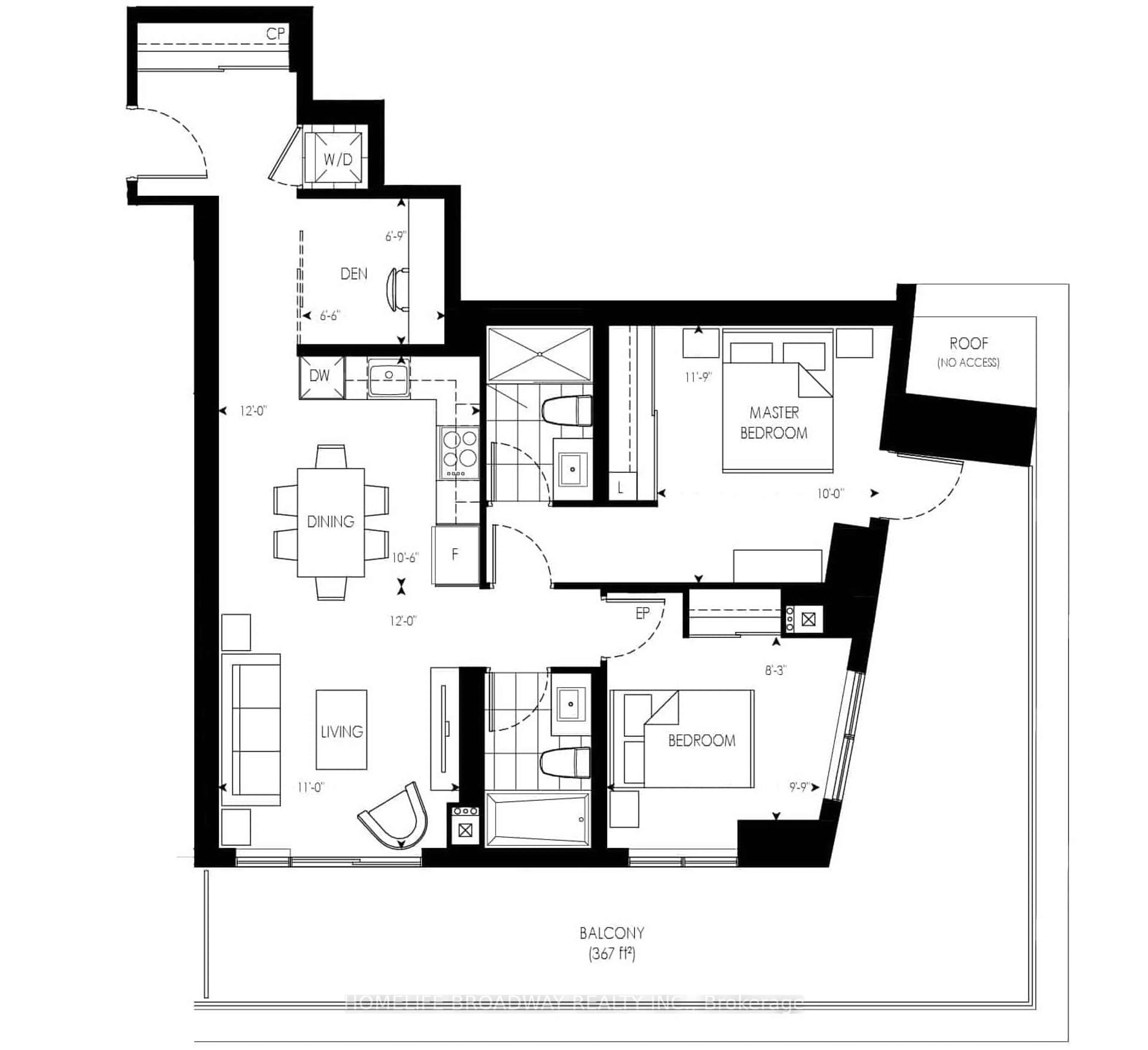 Floor plan for 12 Gandhi Lane #2806, Markham Ontario L3T 0G8